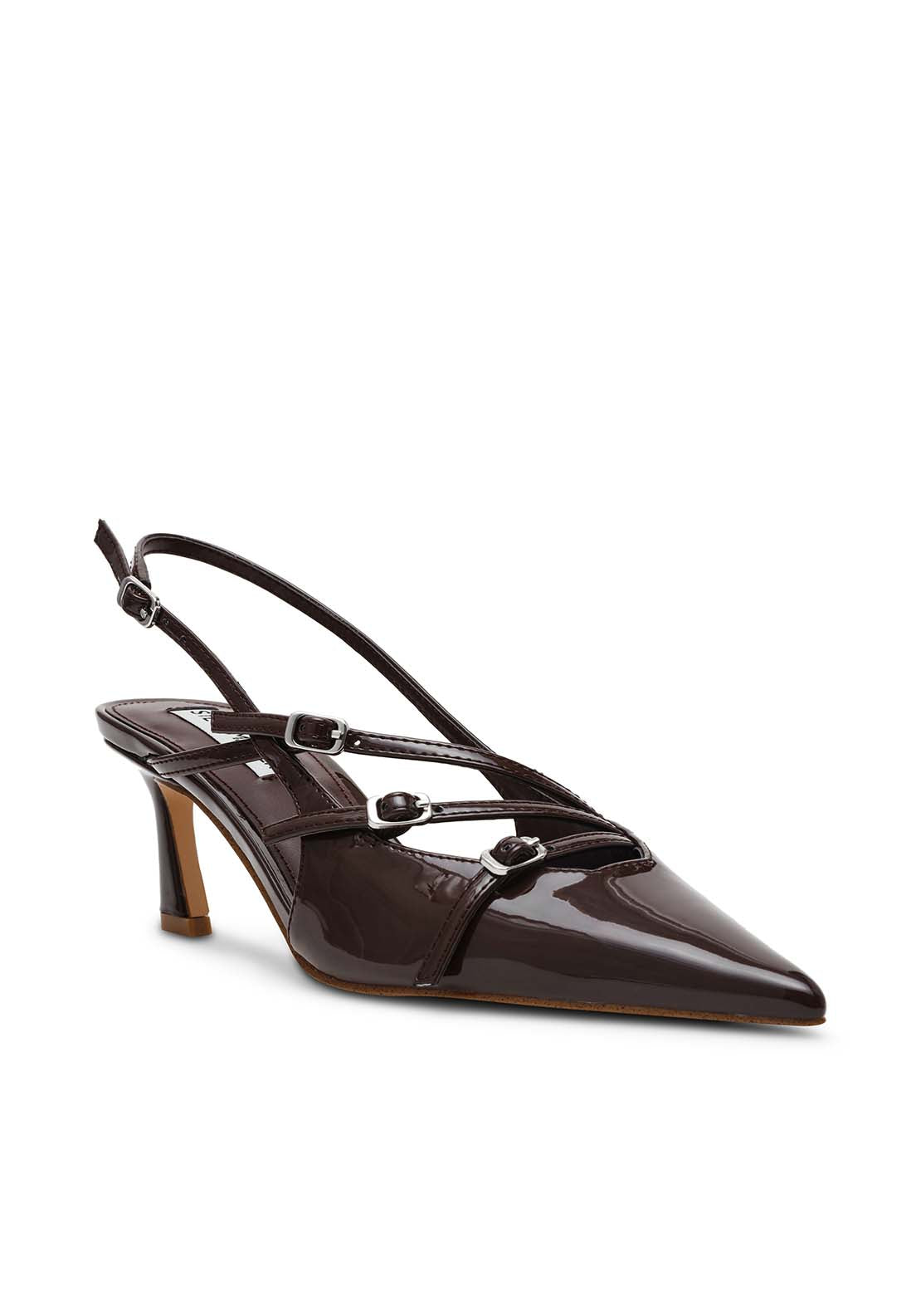 Steve Madden Patent Strap Sling Back - Ground Coffee Patent 4 Shaws Department Stores