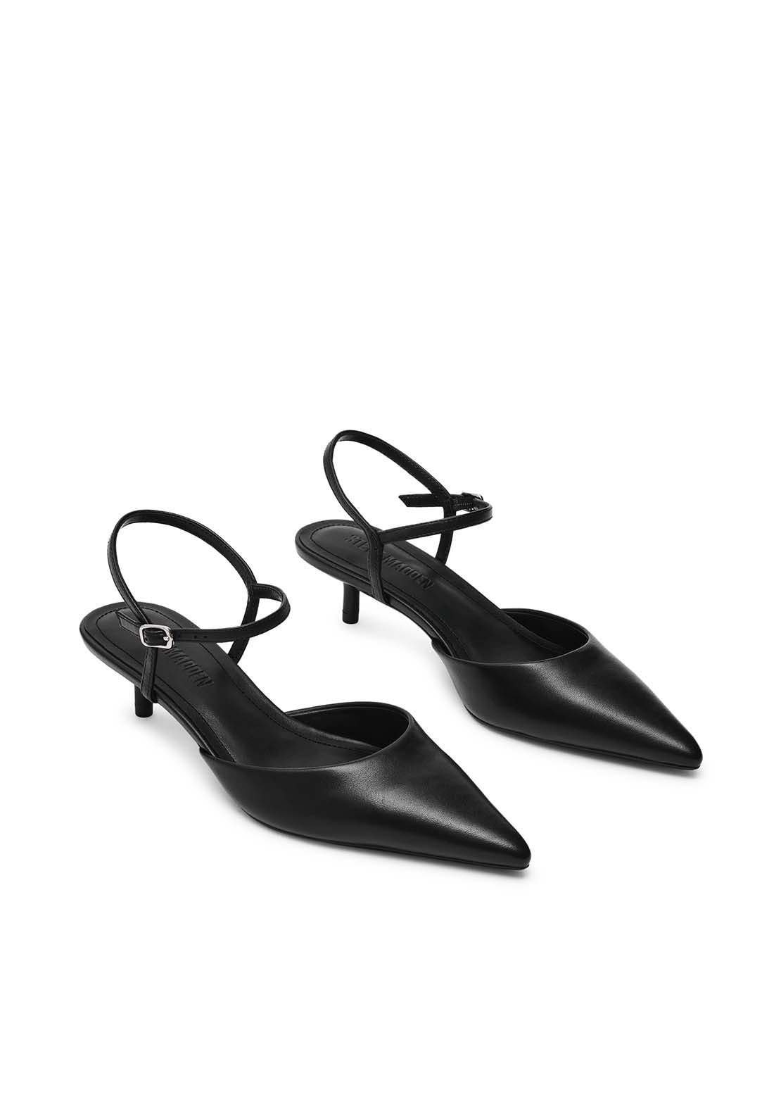 Steve Madden Kitten Heel Slingback With Strap - Black 3 Shaws Department Stores