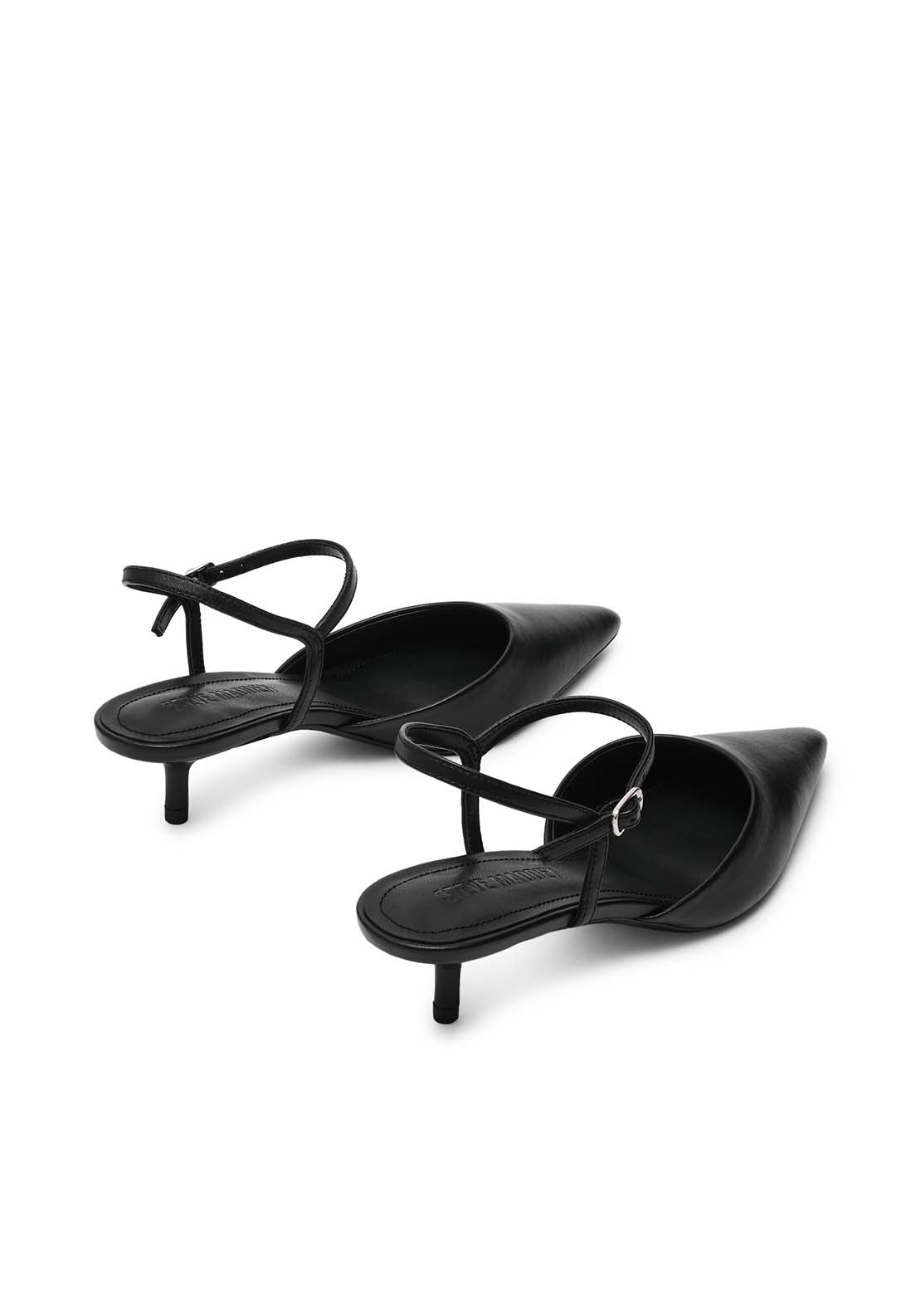 Steve Madden Kitten Heel Slingback With Strap - Black 4 Shaws Department Stores