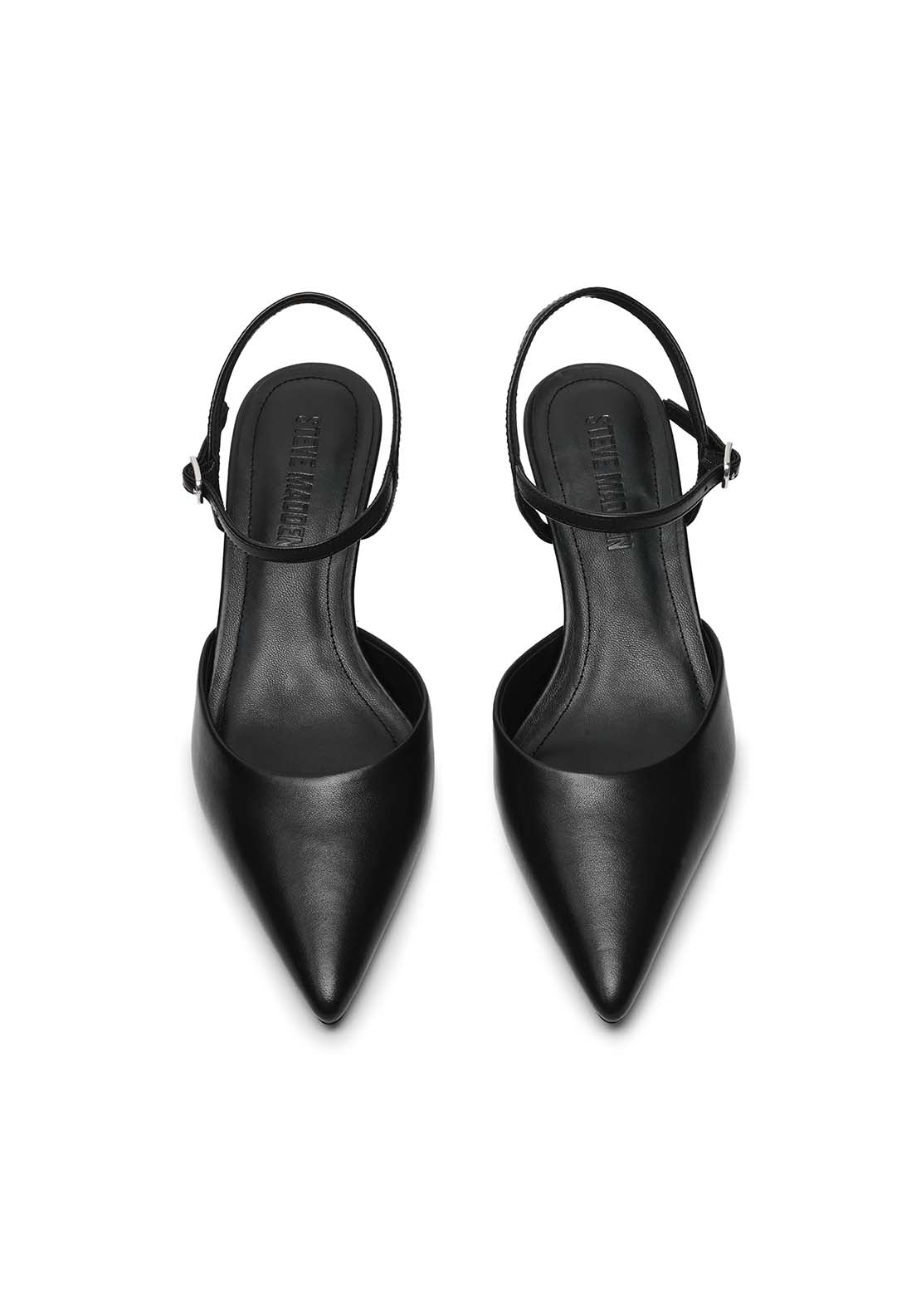 Steve Madden Kitten Heel Slingback With Strap - Black 5 Shaws Department Stores