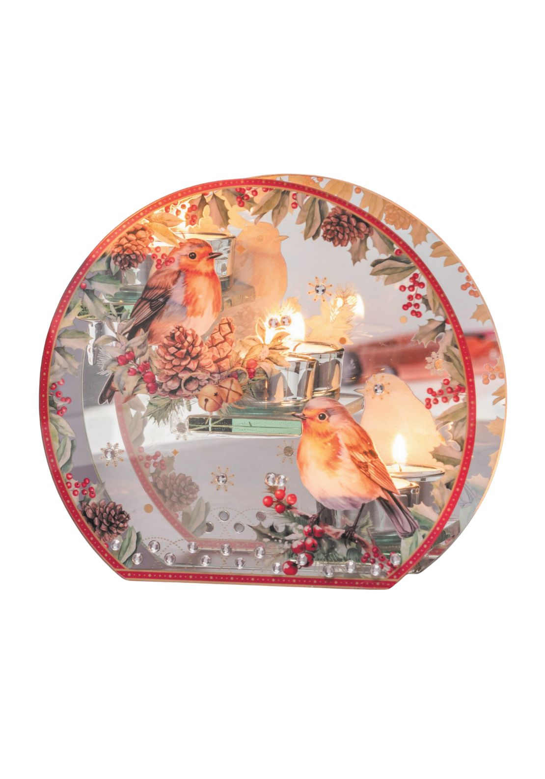 Newgrange Living Christmas Robin T-light Display - Multi 3 Shaws Department Stores