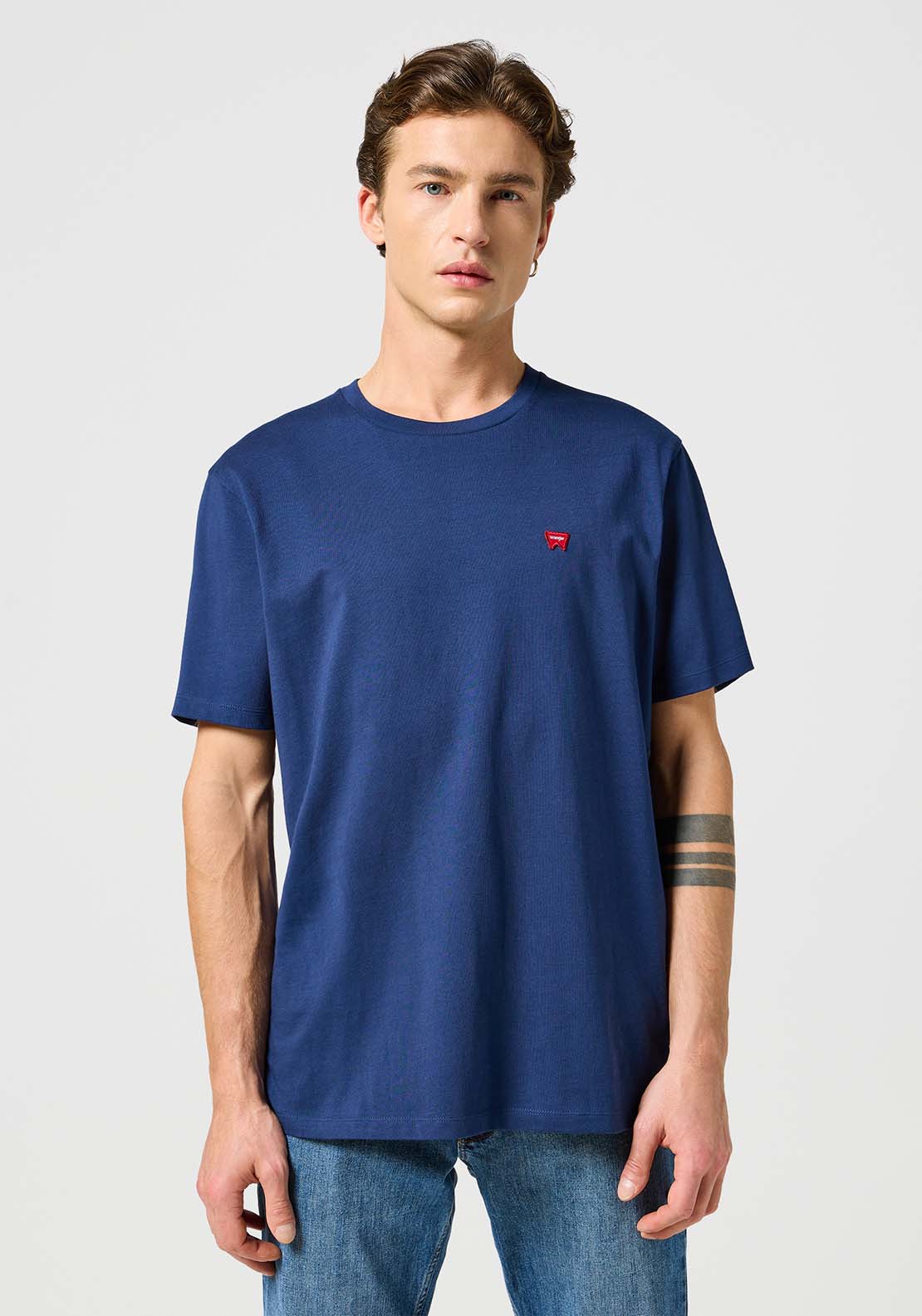 Wrangler Short Sleeve Sign Off Tshirt - Navy 1 Shaws Department Stores