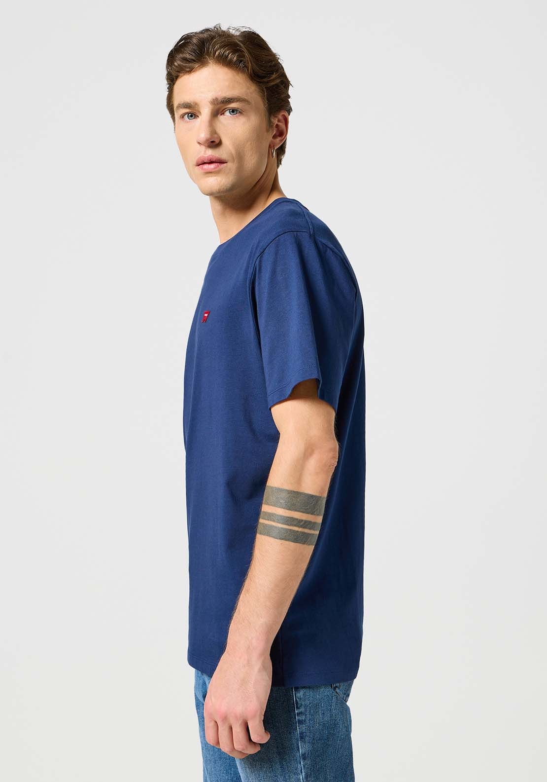Wrangler Short Sleeve Sign Off Tshirt - Navy 4 Shaws Department Stores