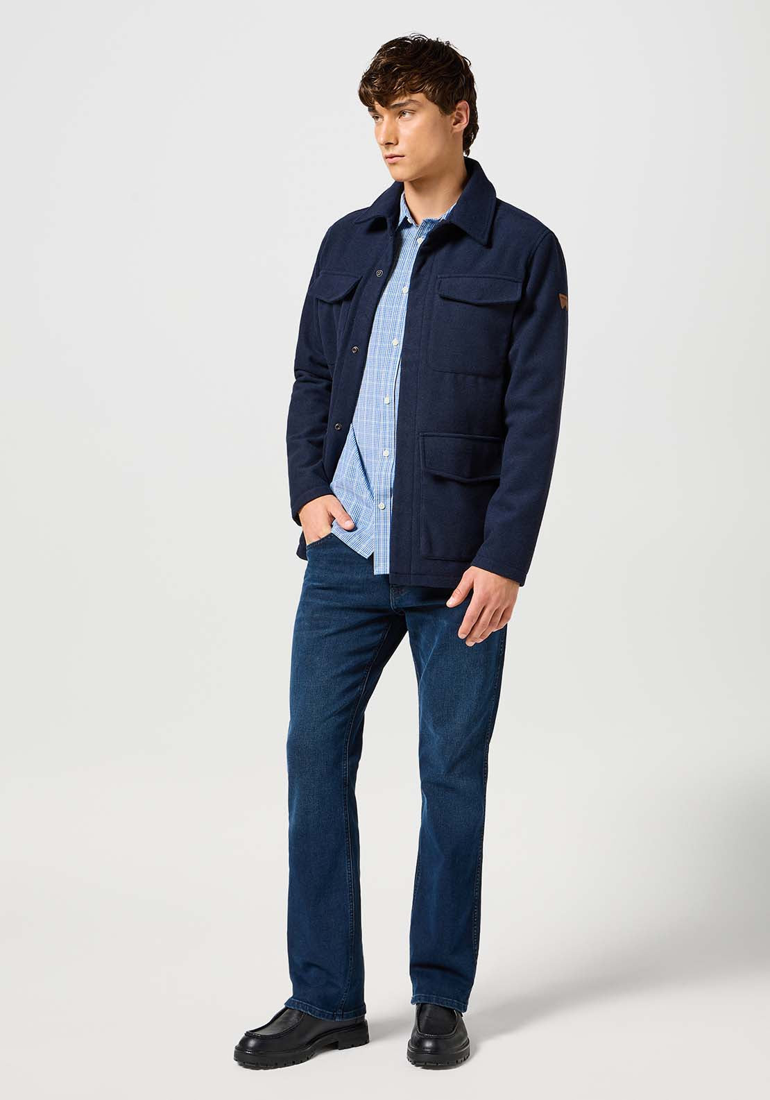 Wrangler Long Sleeves Check Shirt - Blue 5 Shaws Department Stores
