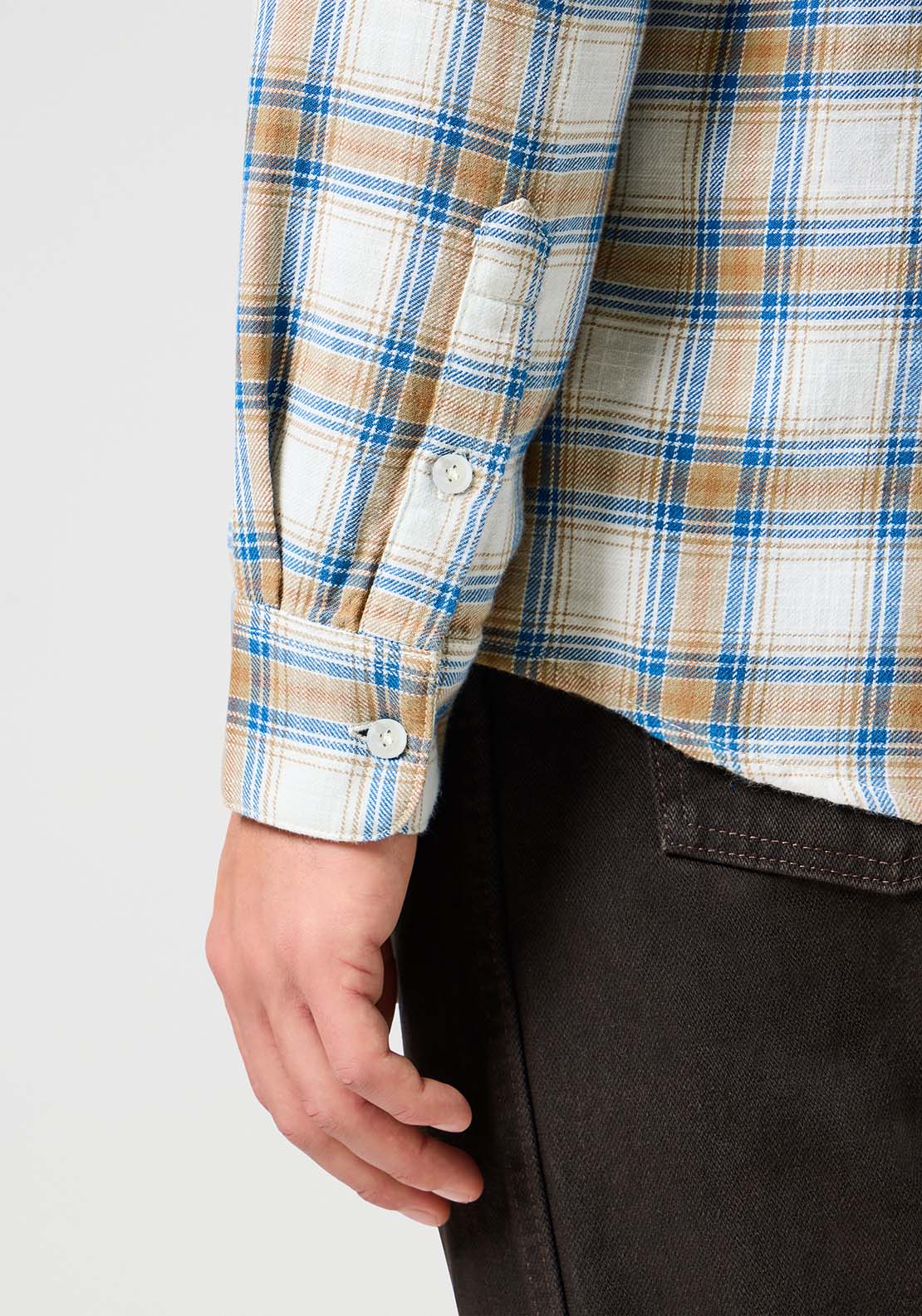 Wrangler Long Sleeves Check Shirt - White 4 Shaws Department Stores