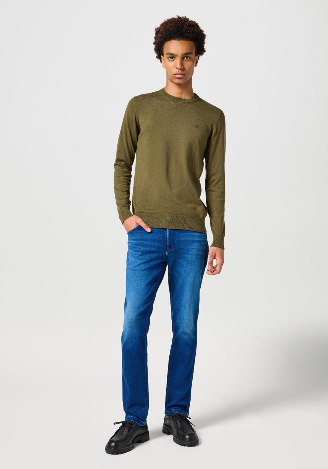 Wrangler Texas Slim Denim - Blue Jam 5 Shaws Department Stores