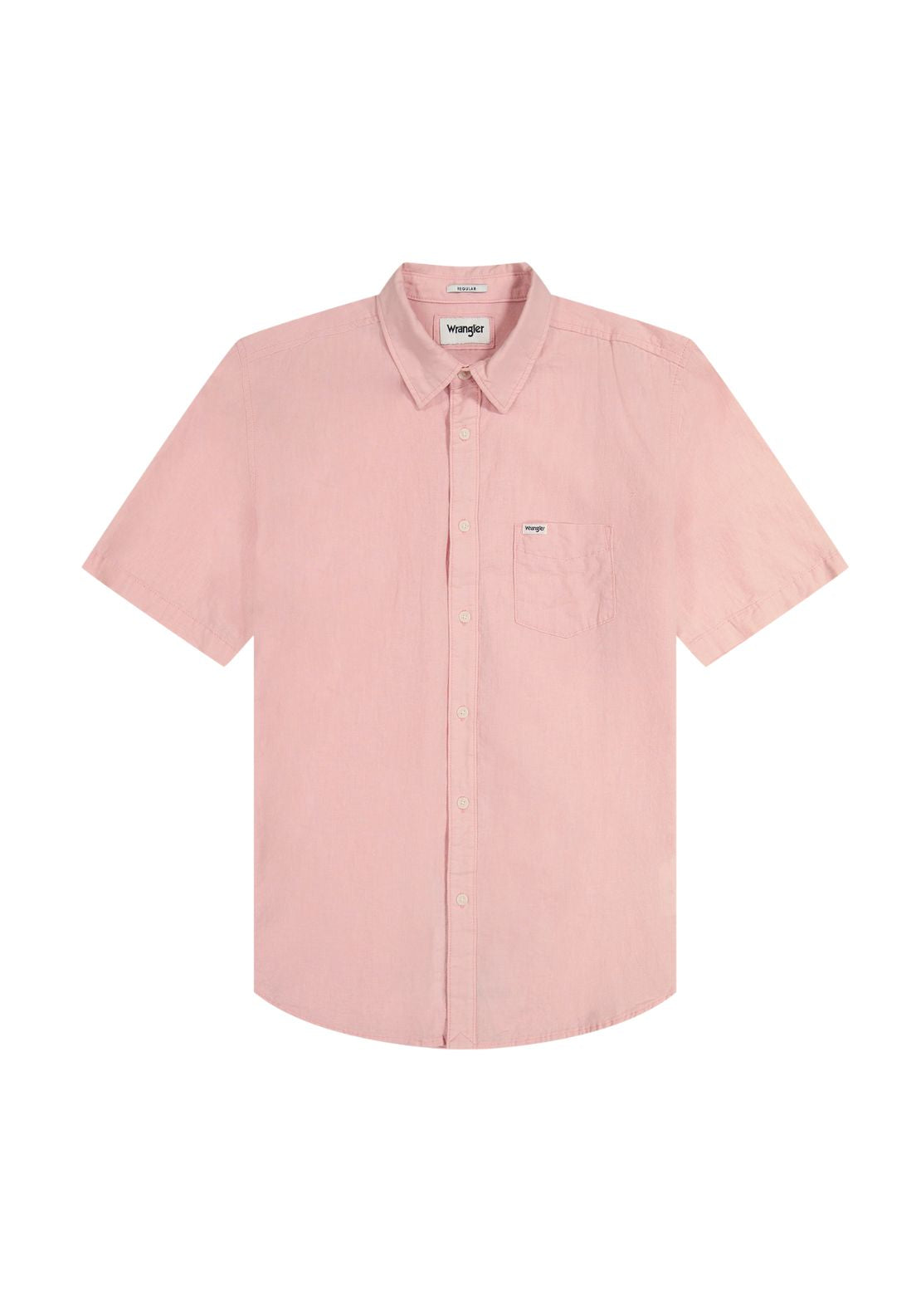 Wrangler Short Sleeve One Pocket Shirt - Silver Pink 6 Shaws Department Stores