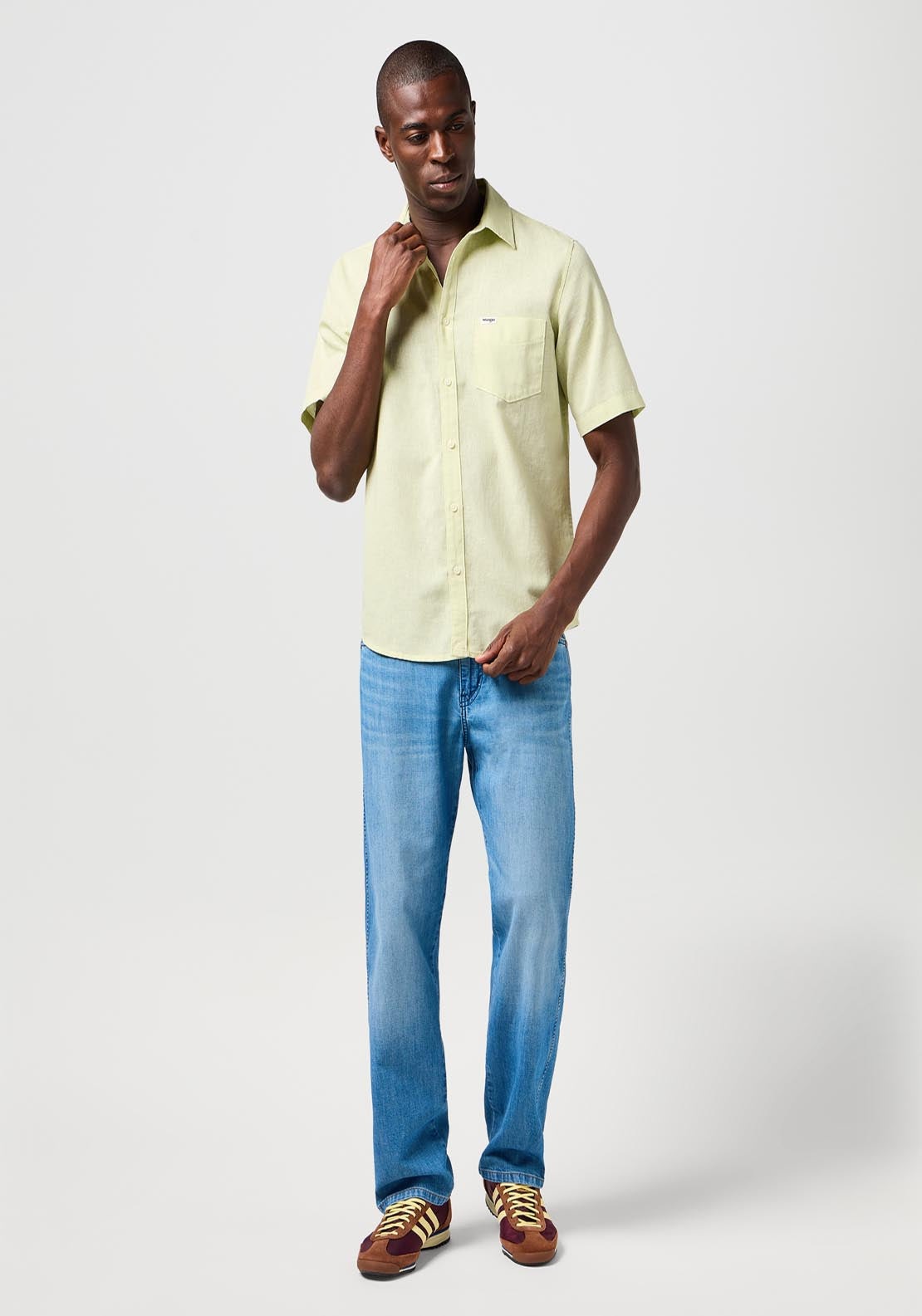 Wrangler Short Sleeve One Pocket Shirt - Seafoam Green 6 Shaws Department Stores