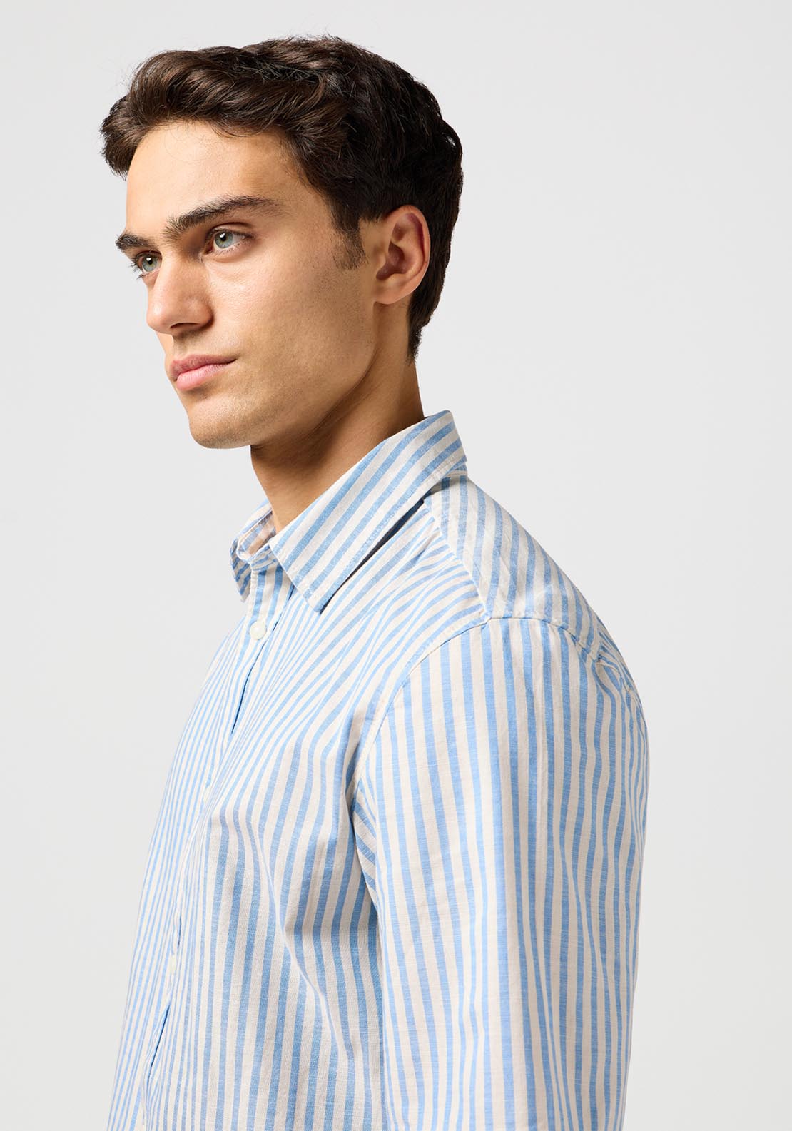 Wrangler Short Sleeve Stripe Shirt - Pacfic Stripe 3 Shaws Department Stores