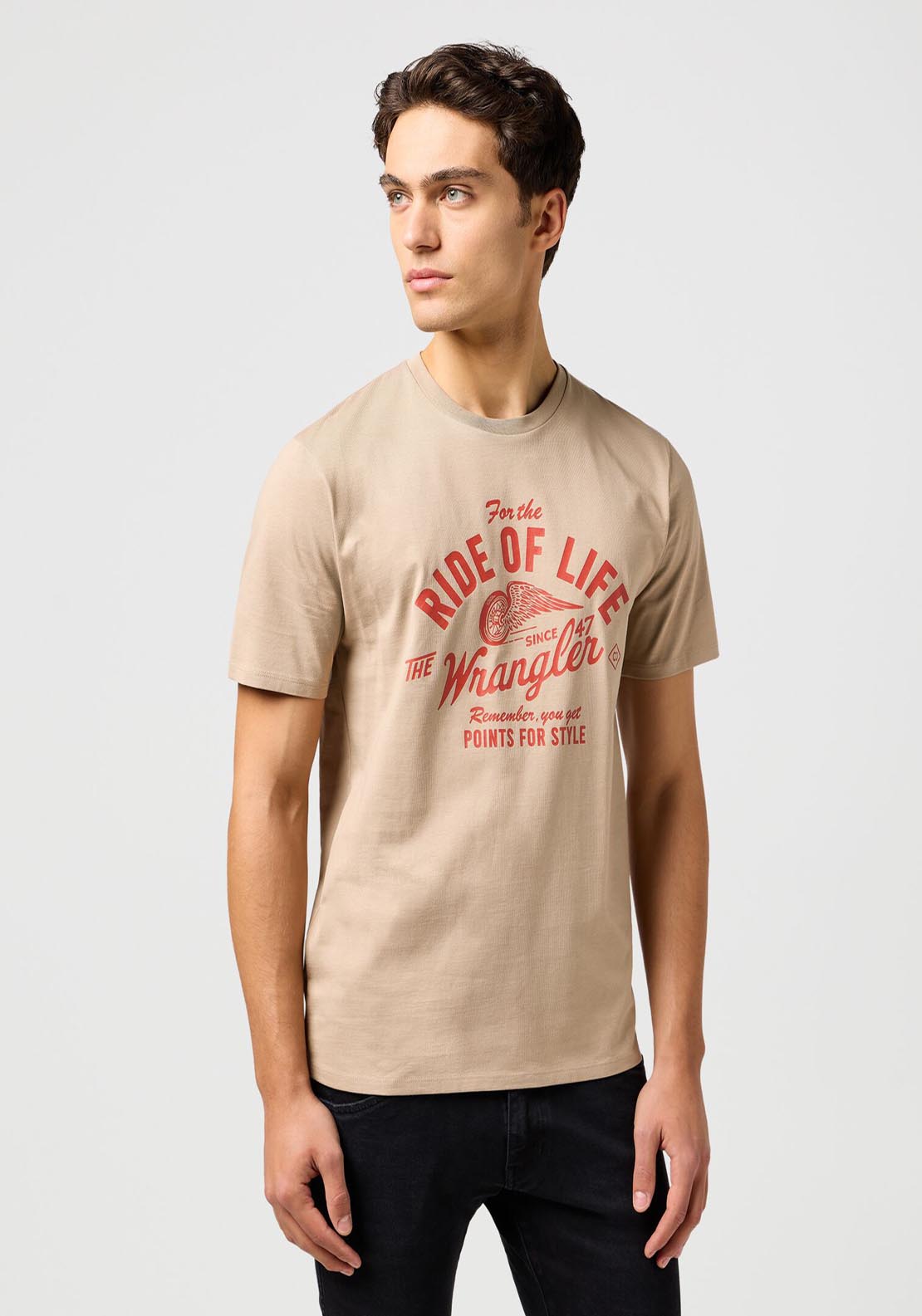 Wrangler Amaerican T Shirt - Timberwolf 1 Shaws Department Stores