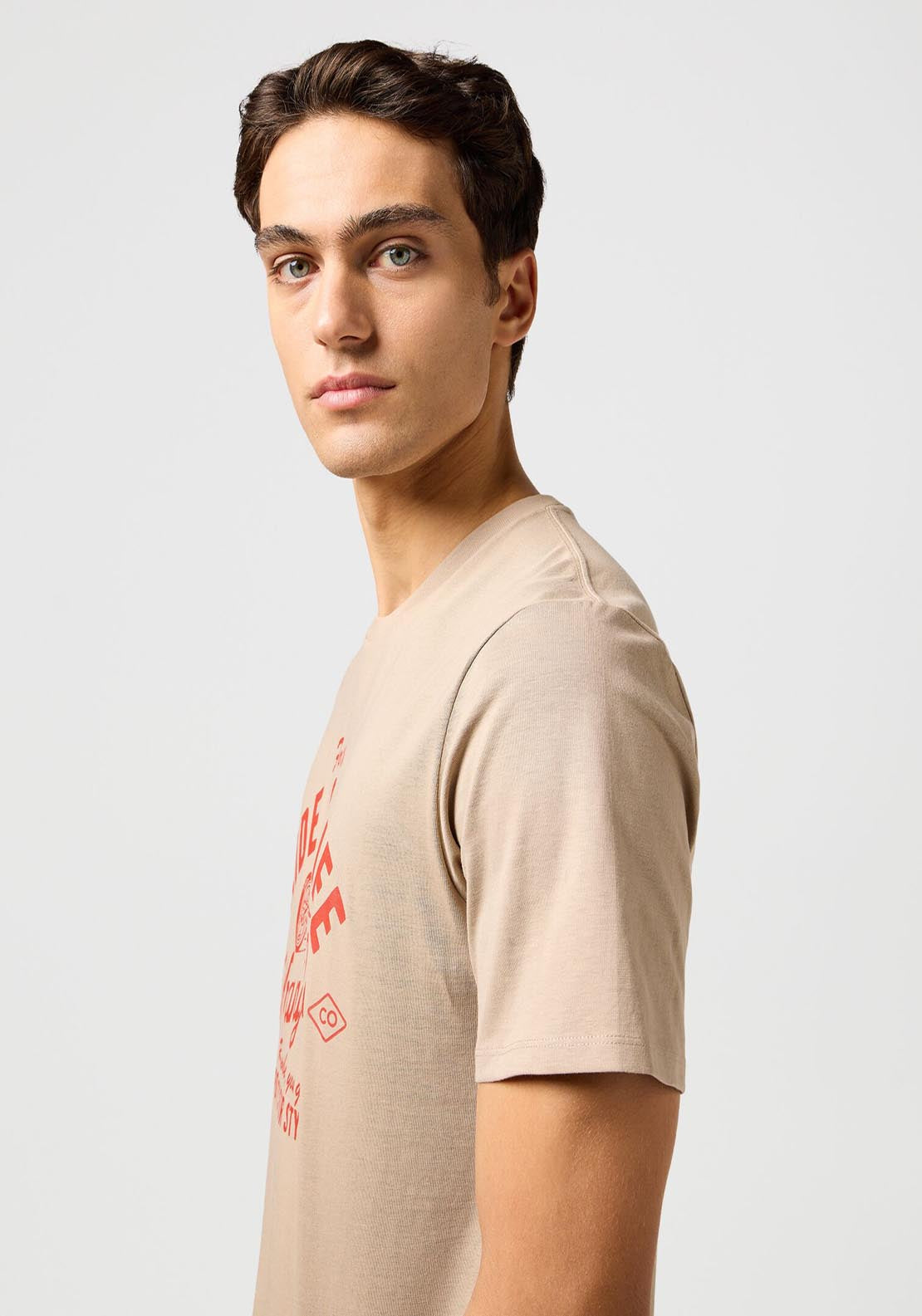 Wrangler Amaerican T Shirt - Timberwolf 3 Shaws Department Stores