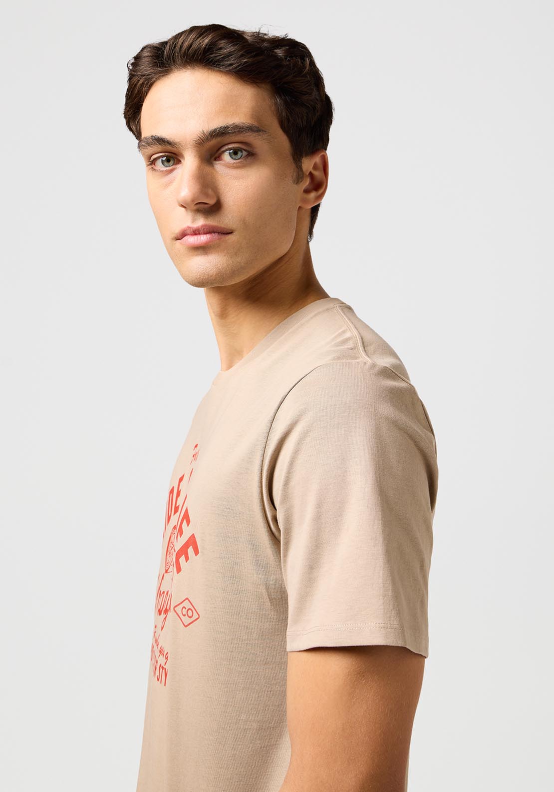 Wrangler Amaerican T Shirt - Timberwolf 3 Shaws Department Stores