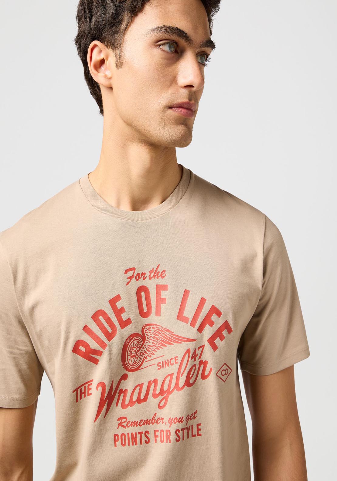 Wrangler Amaerican T Shirt - Timberwolf 4 Shaws Department Stores