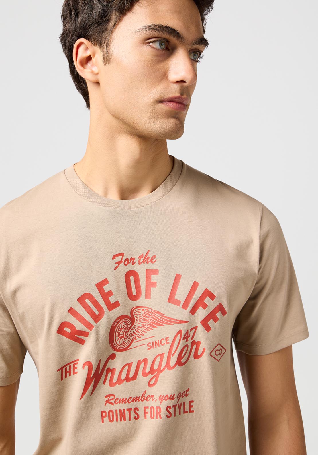 Wrangler Amaerican T Shirt - Timberwolf 4 Shaws Department Stores