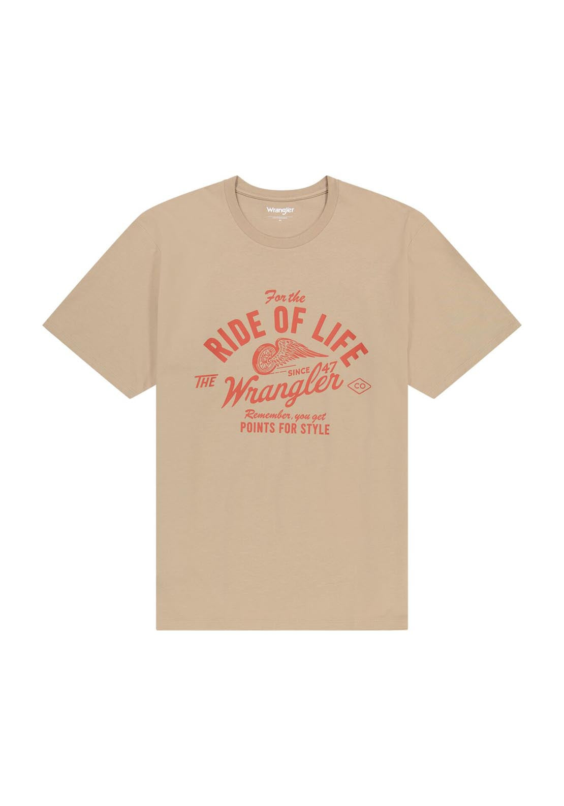 Wrangler Amaerican T Shirt - Timberwolf 7 Shaws Department Stores
