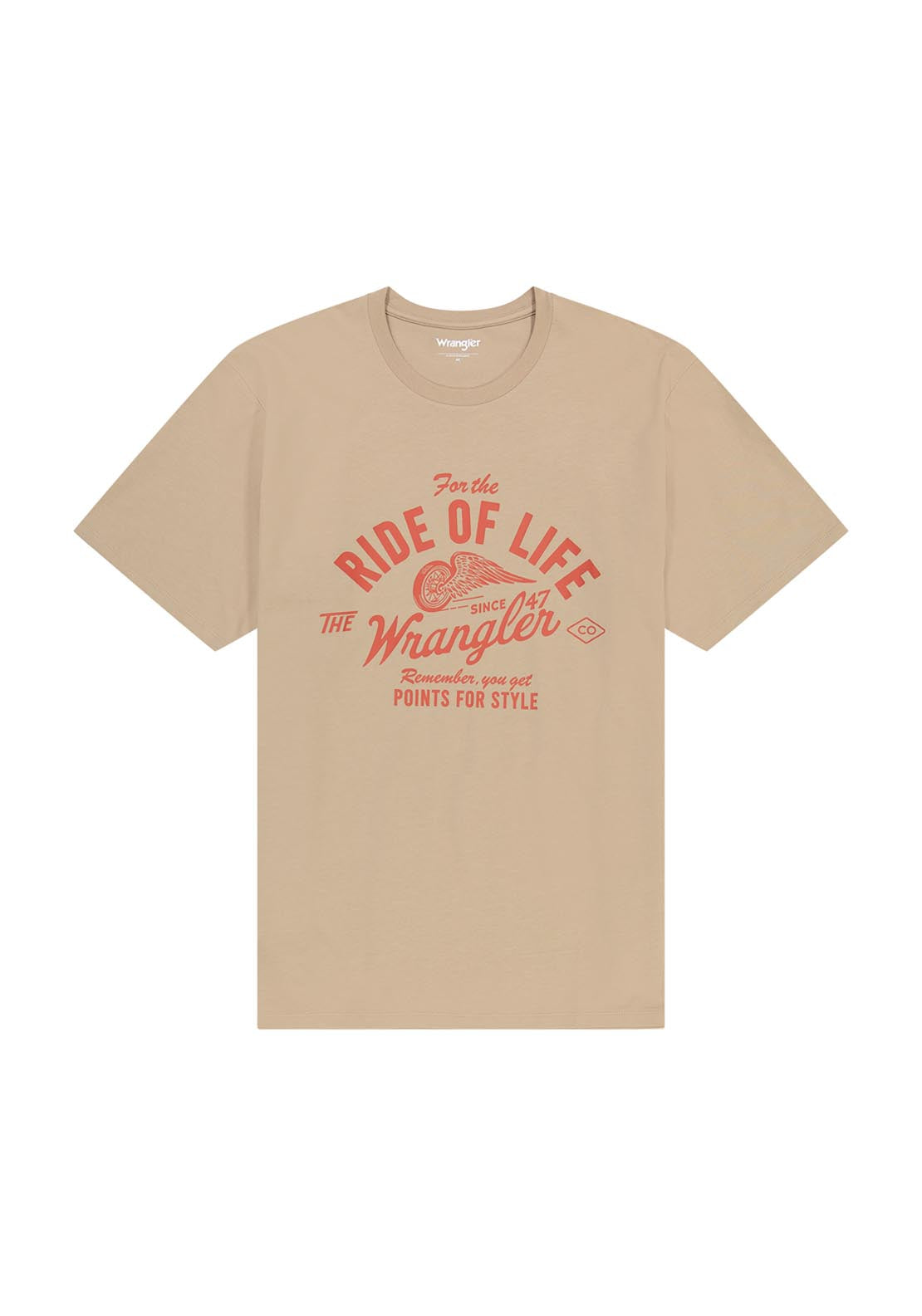Wrangler Amaerican T Shirt - Timberwolf 6 Shaws Department Stores