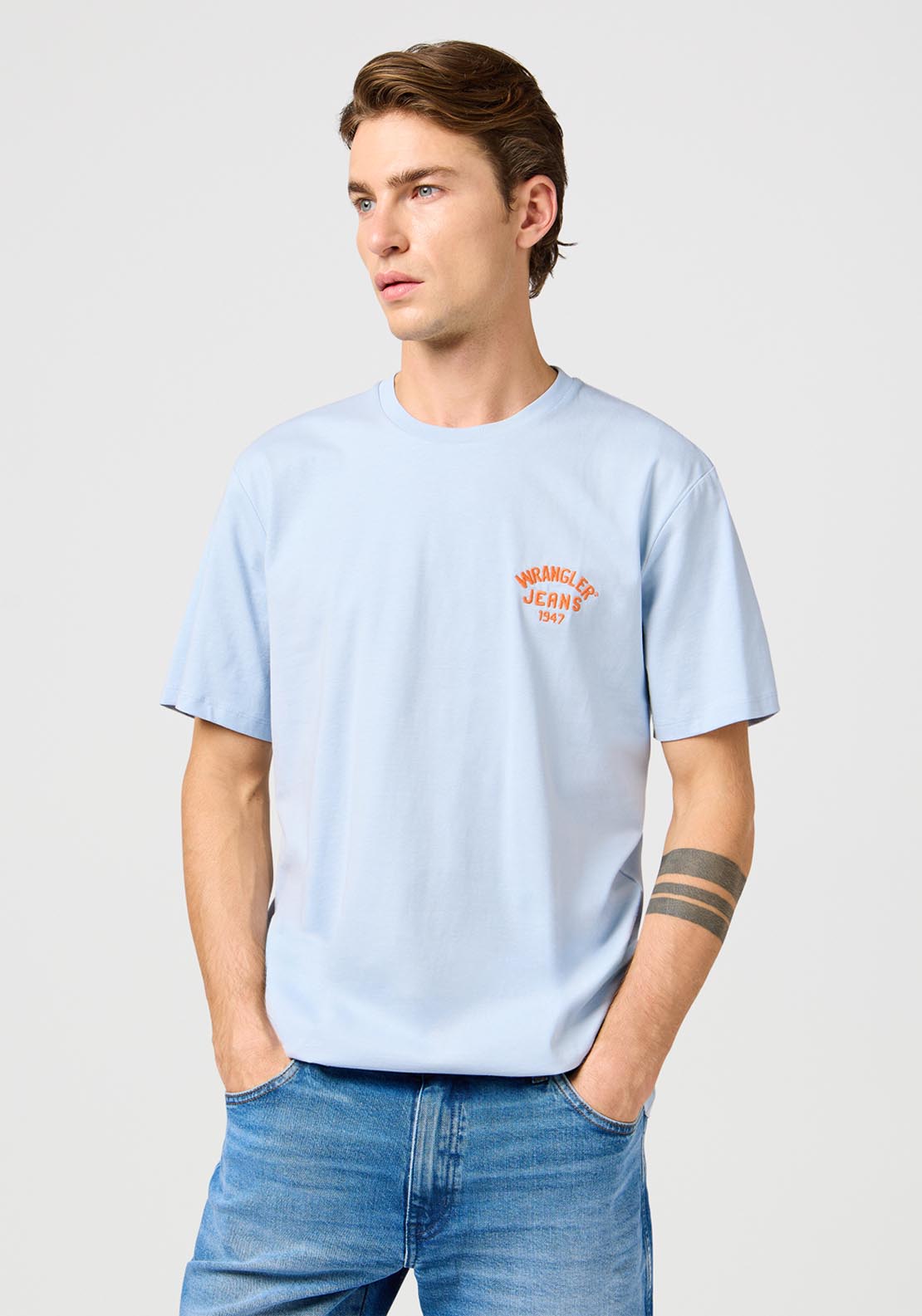Wrangler Small Logo Tee - Nigaria Mist 1 Shaws Department Stores
