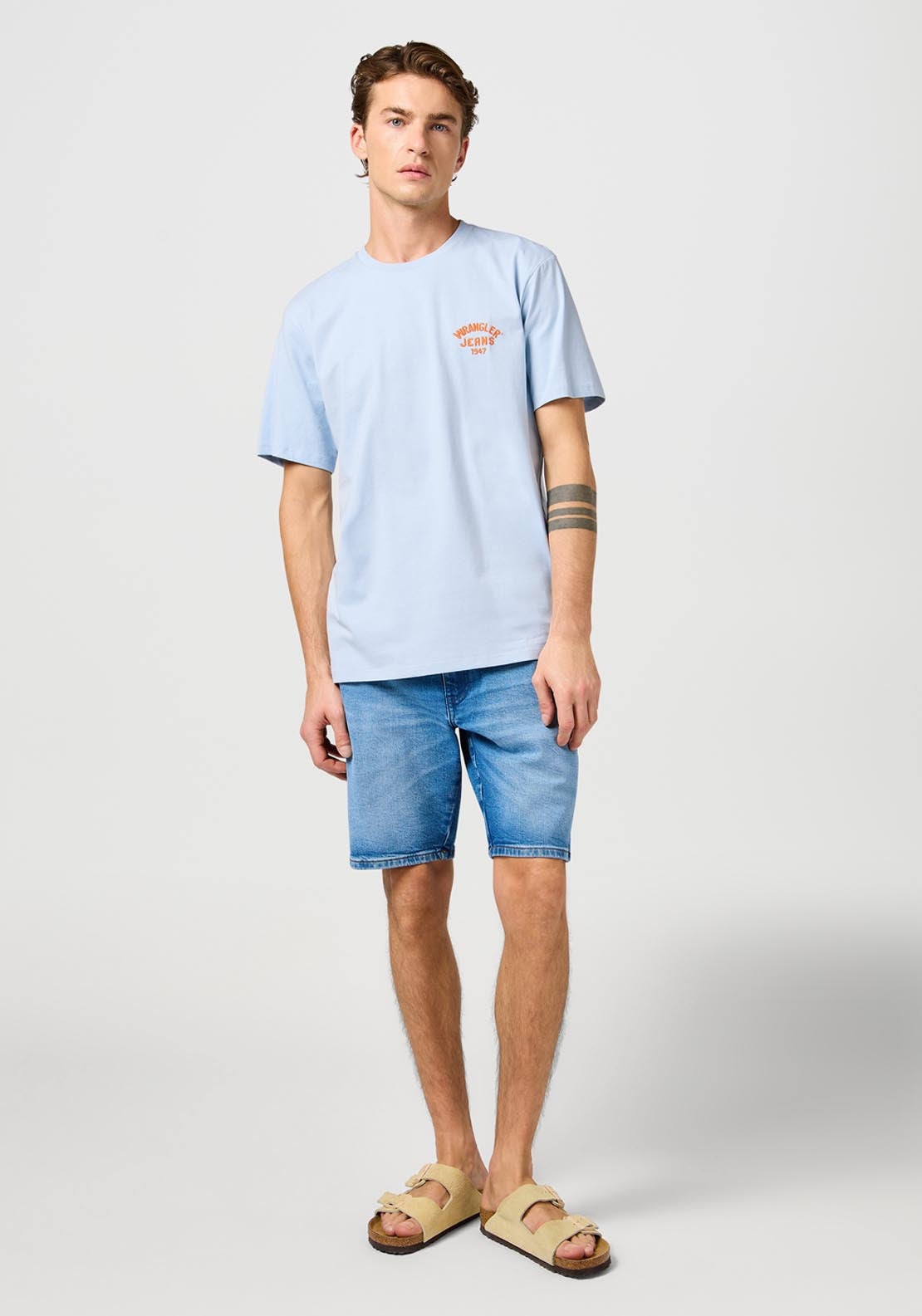 Wrangler Small Logo Tee - Nigaria Mist 5 Shaws Department Stores