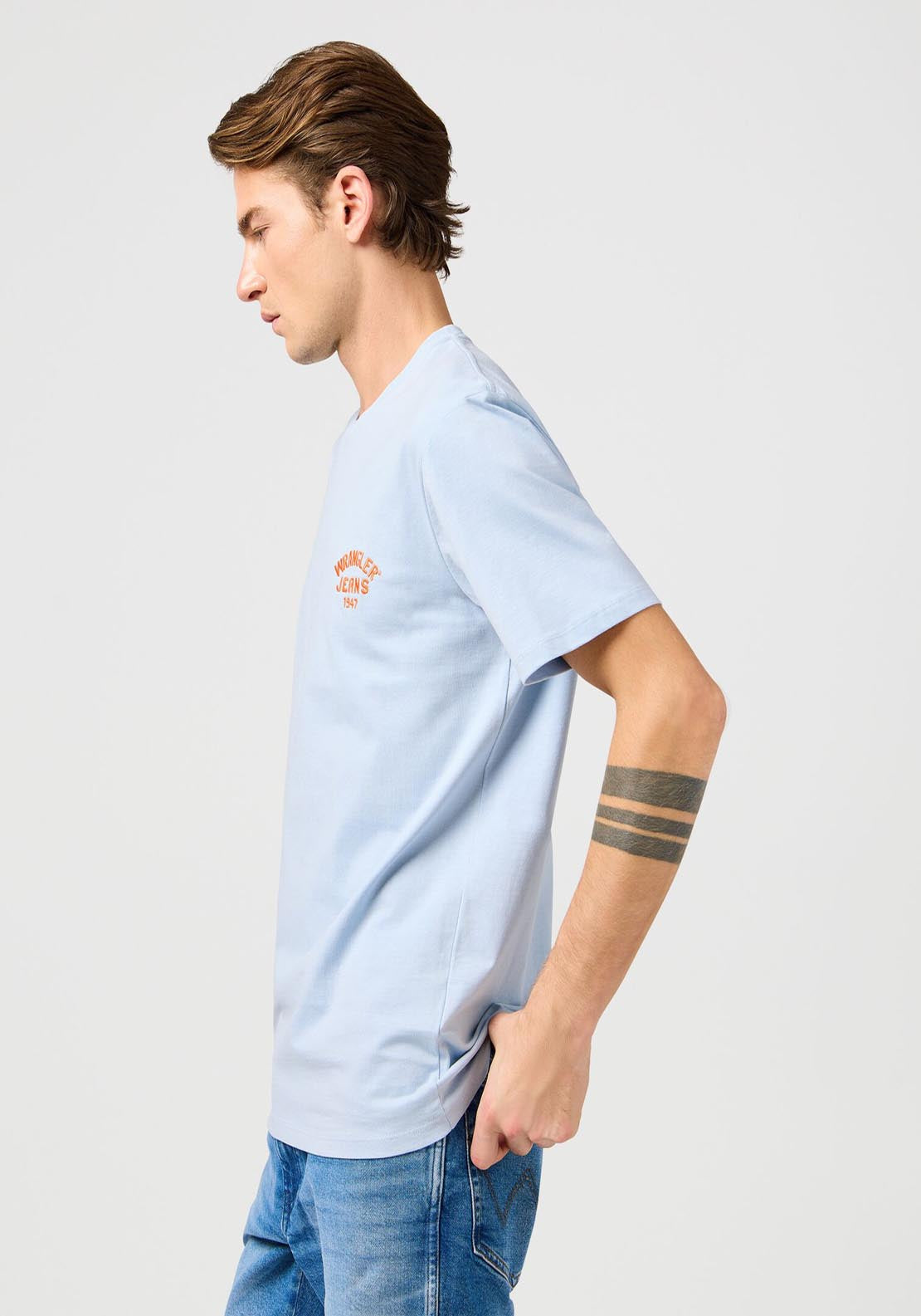 Wrangler Small Logo Tee - Nigaria Mist 3 Shaws Department Stores