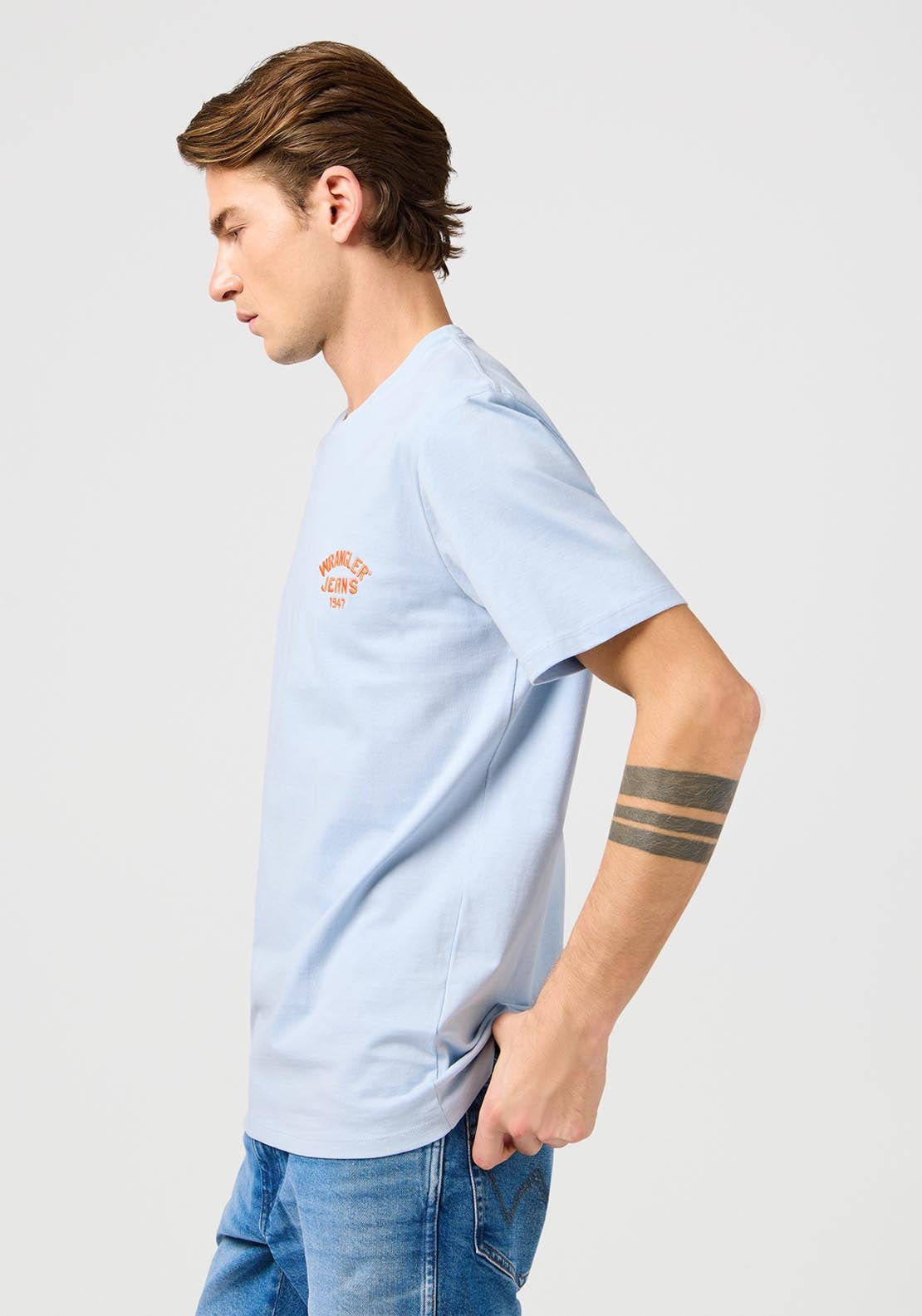 Wrangler Small Logo Tee - Nigaria Mist 3 Shaws Department Stores