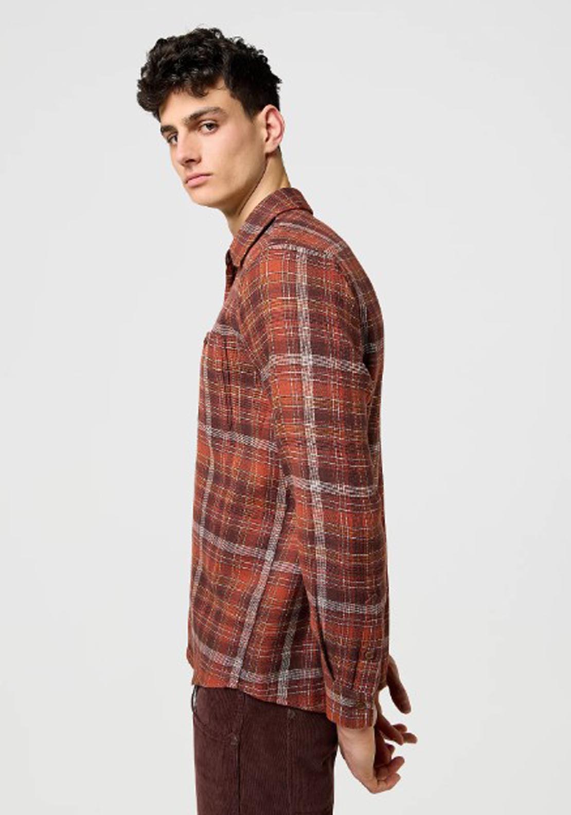 Flannel Check Shirt - Fired Brick