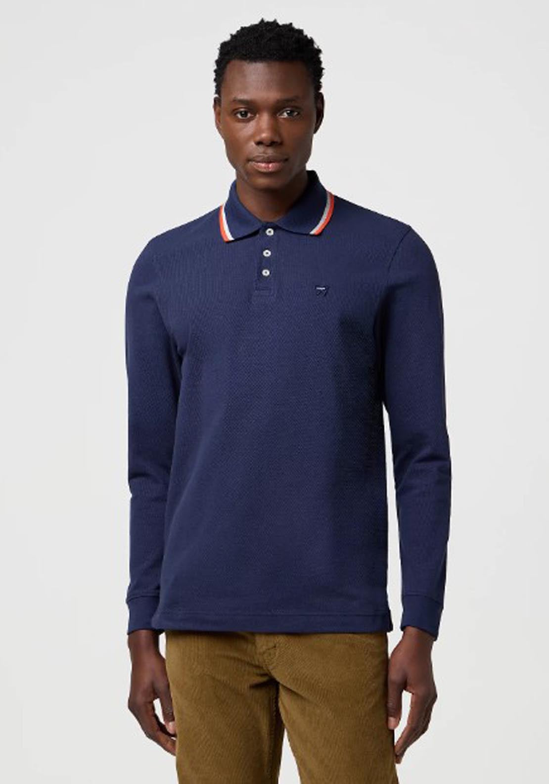 Long Sleeved Polo Shirt - Navy