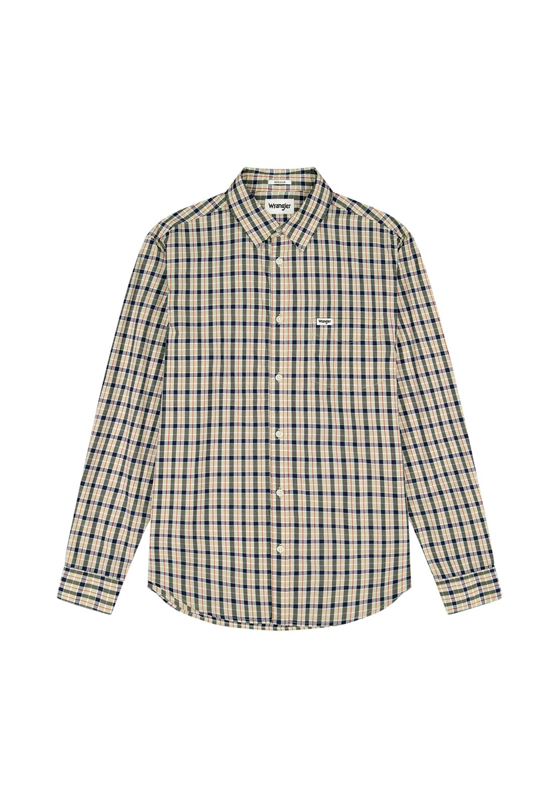 Wrangler Regular 1 Pocket Shirt - Beige 4 Shaws Department Stores