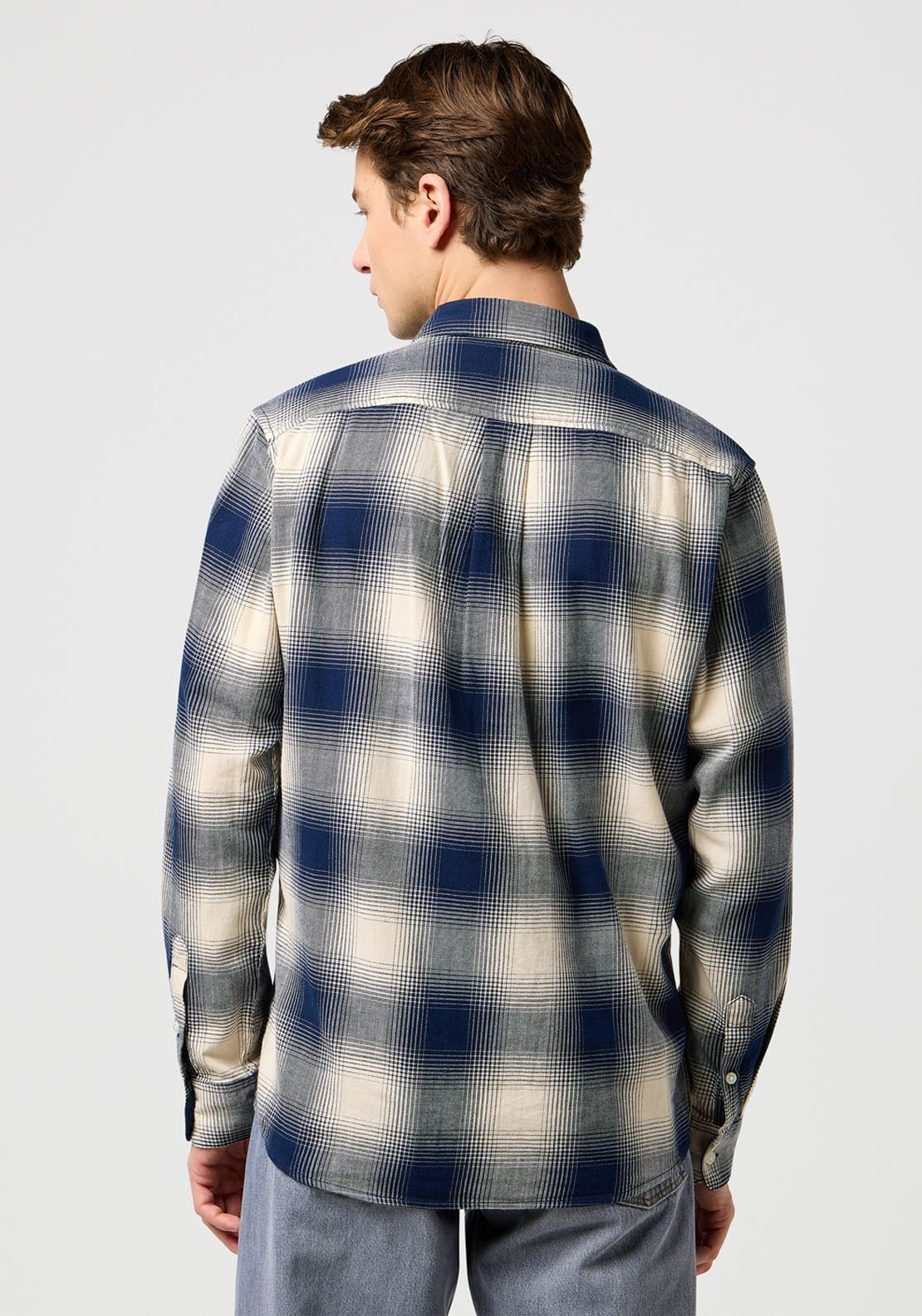 Wrangler Regular 1 Pocket Shirt - Blue 2 Shaws Department Stores