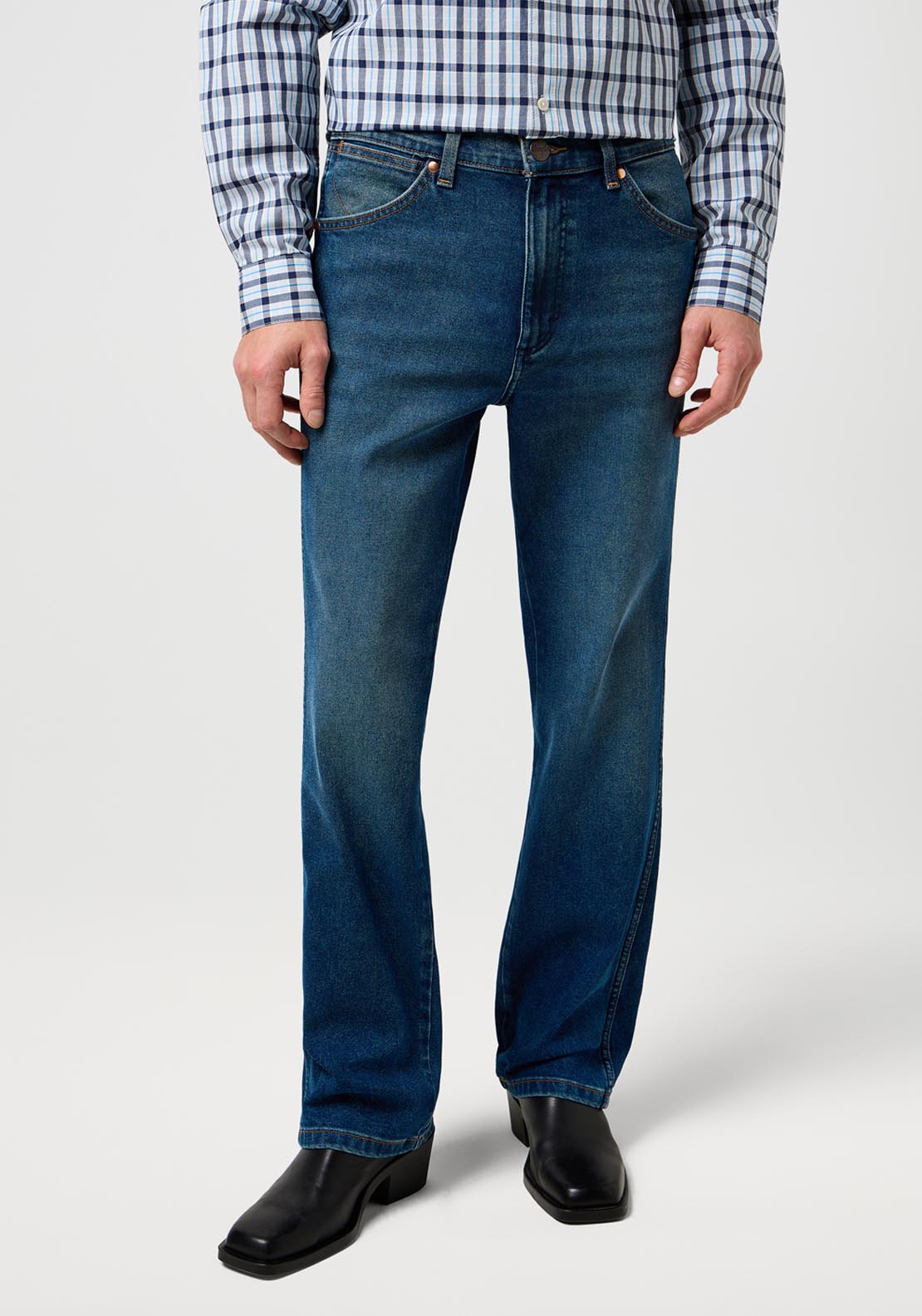 Wrangler Wrancher Bootcut Jeans - Grey 1 Shaws Department Stores