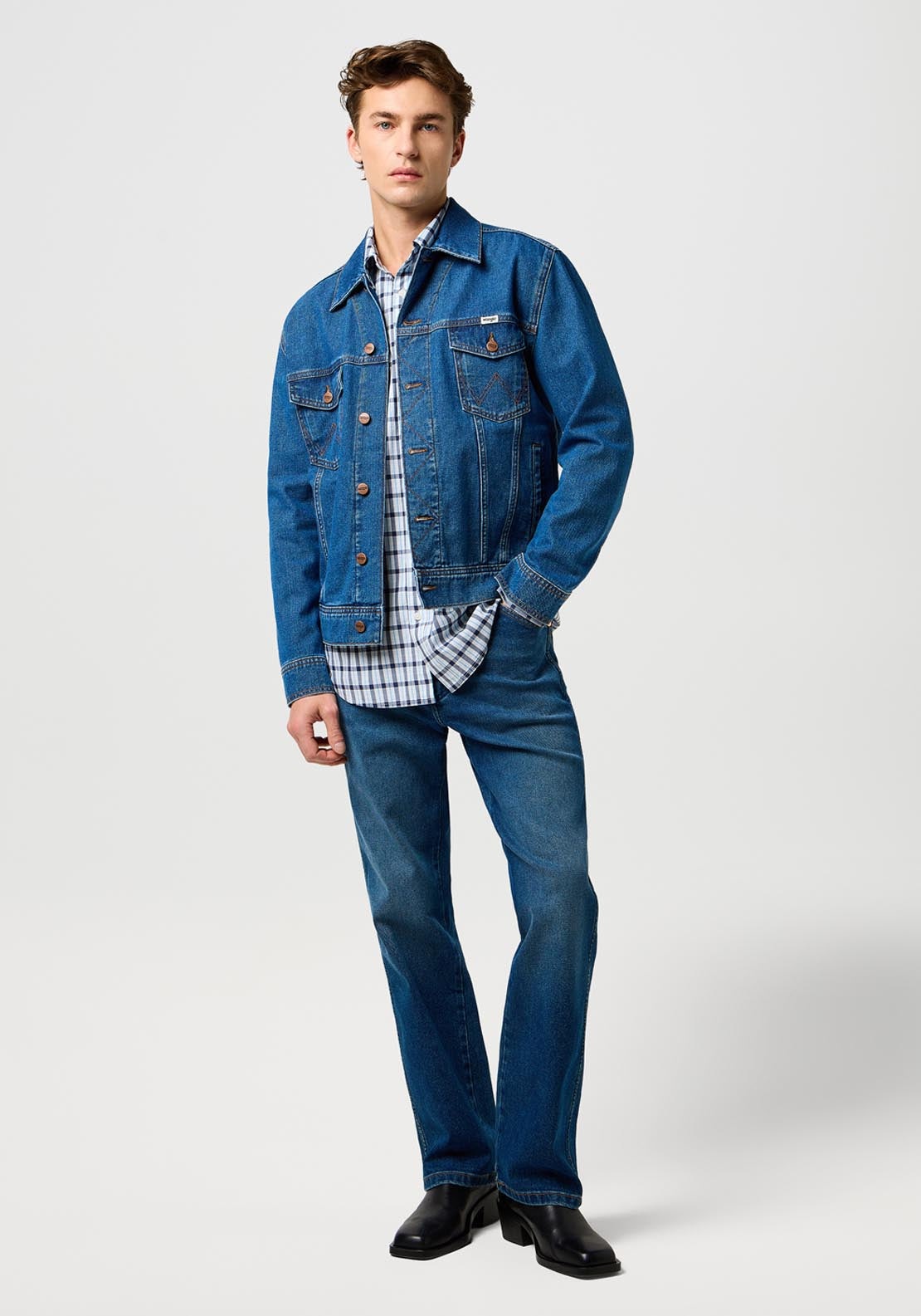 Wrangler Wrancher Bootcut Jeans - Grey 5 Shaws Department Stores