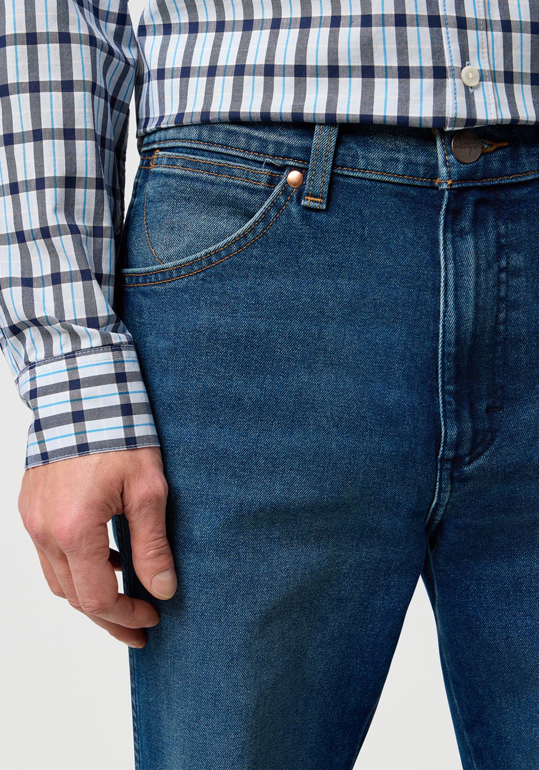 Wrangler Wrancher Bootcut Jeans - Grey 3 Shaws Department Stores