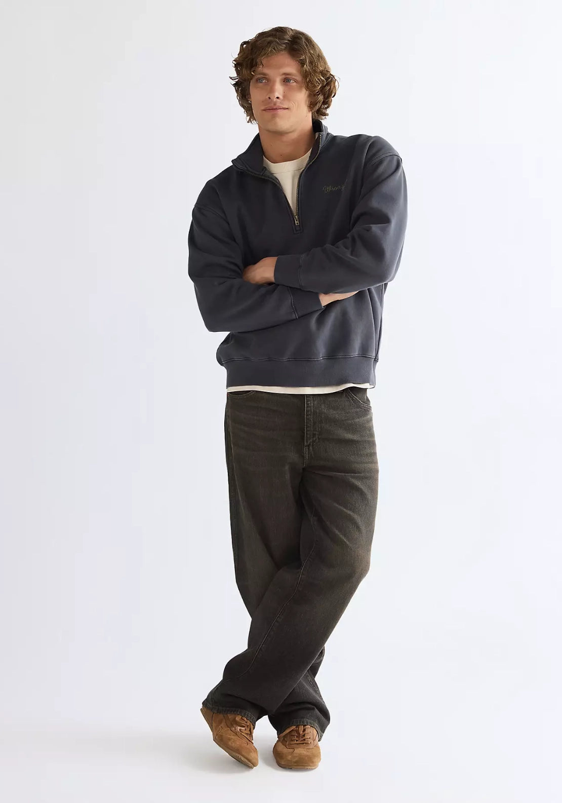 1/4 Zip Sweat - Black