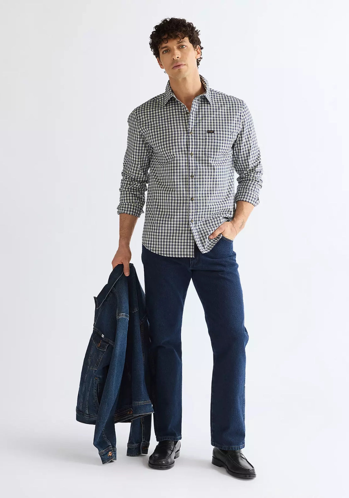 1 Pocket Check Shirt - Blue