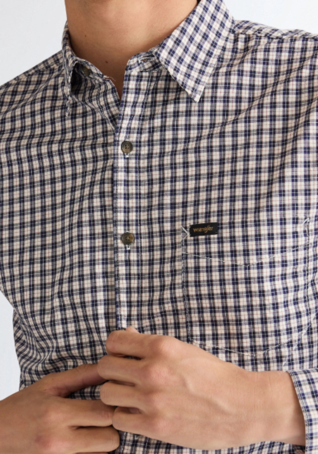 1 Pocket Check Shirt - Rose Brown