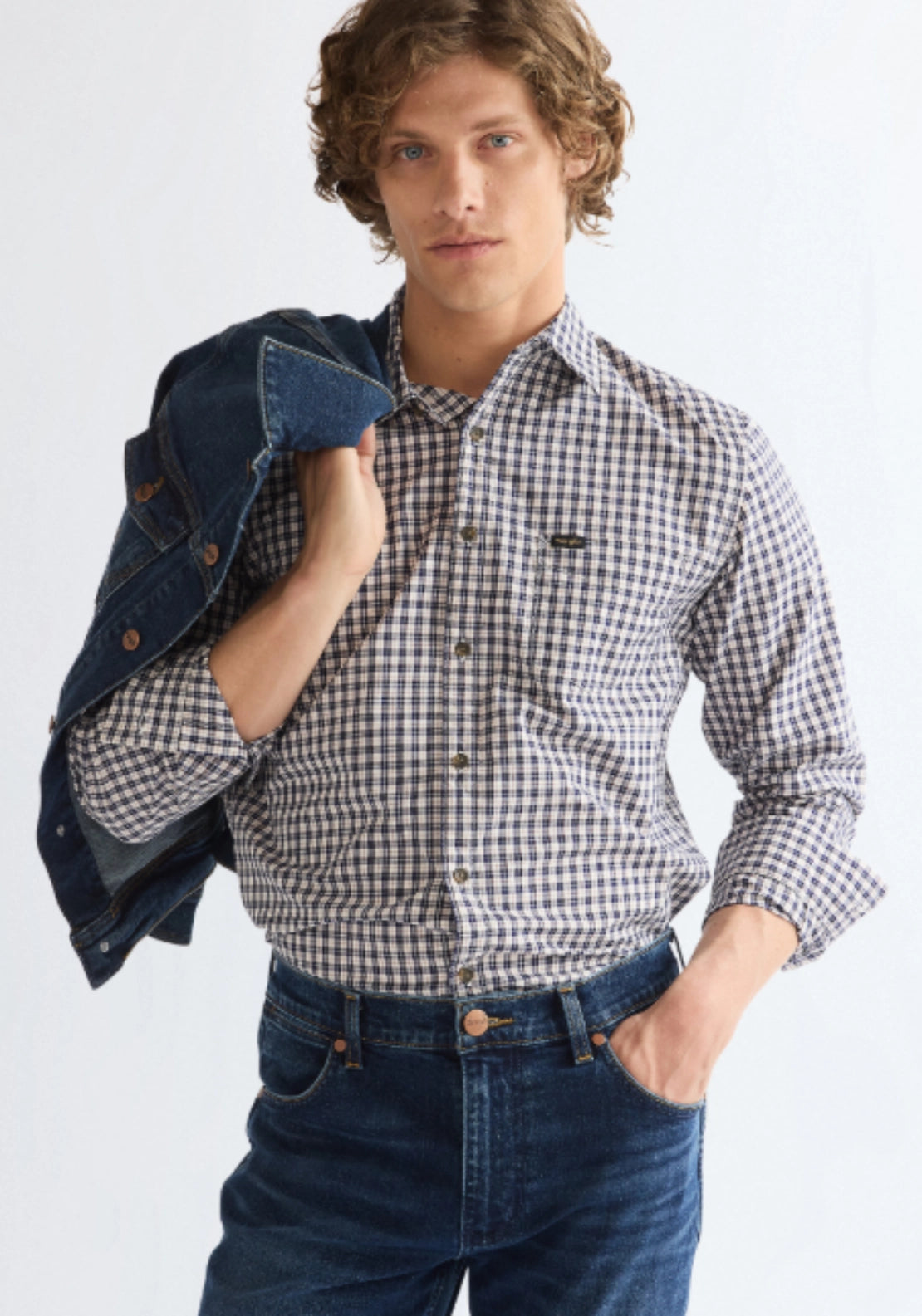 1 Pocket Check Shirt - Rose Brown