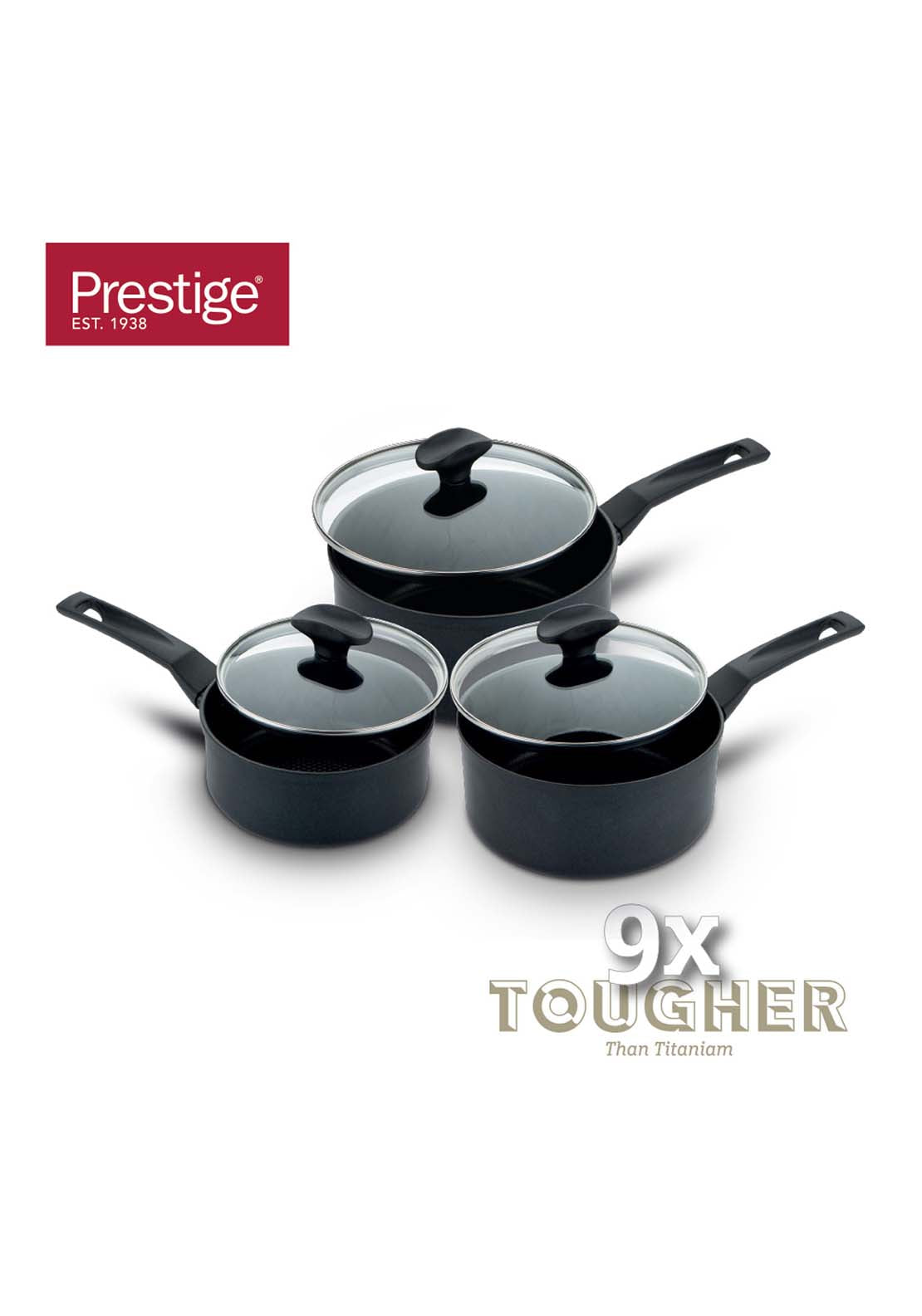 Meyers Prestige 9 x Tougher Aluminium Saucepan Set Of 3 4 Shaws Department Stores