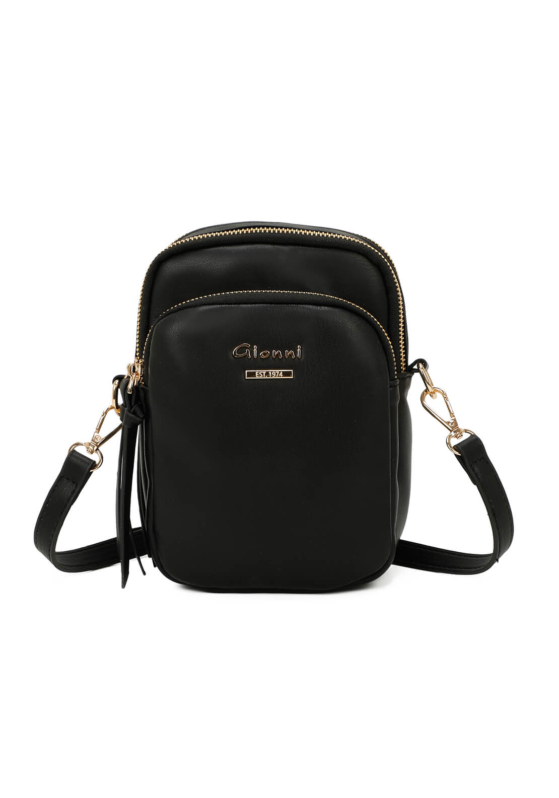 Gionni Sumba Double Zip Crossbody Bag - Black 2 Shaws Department Stores