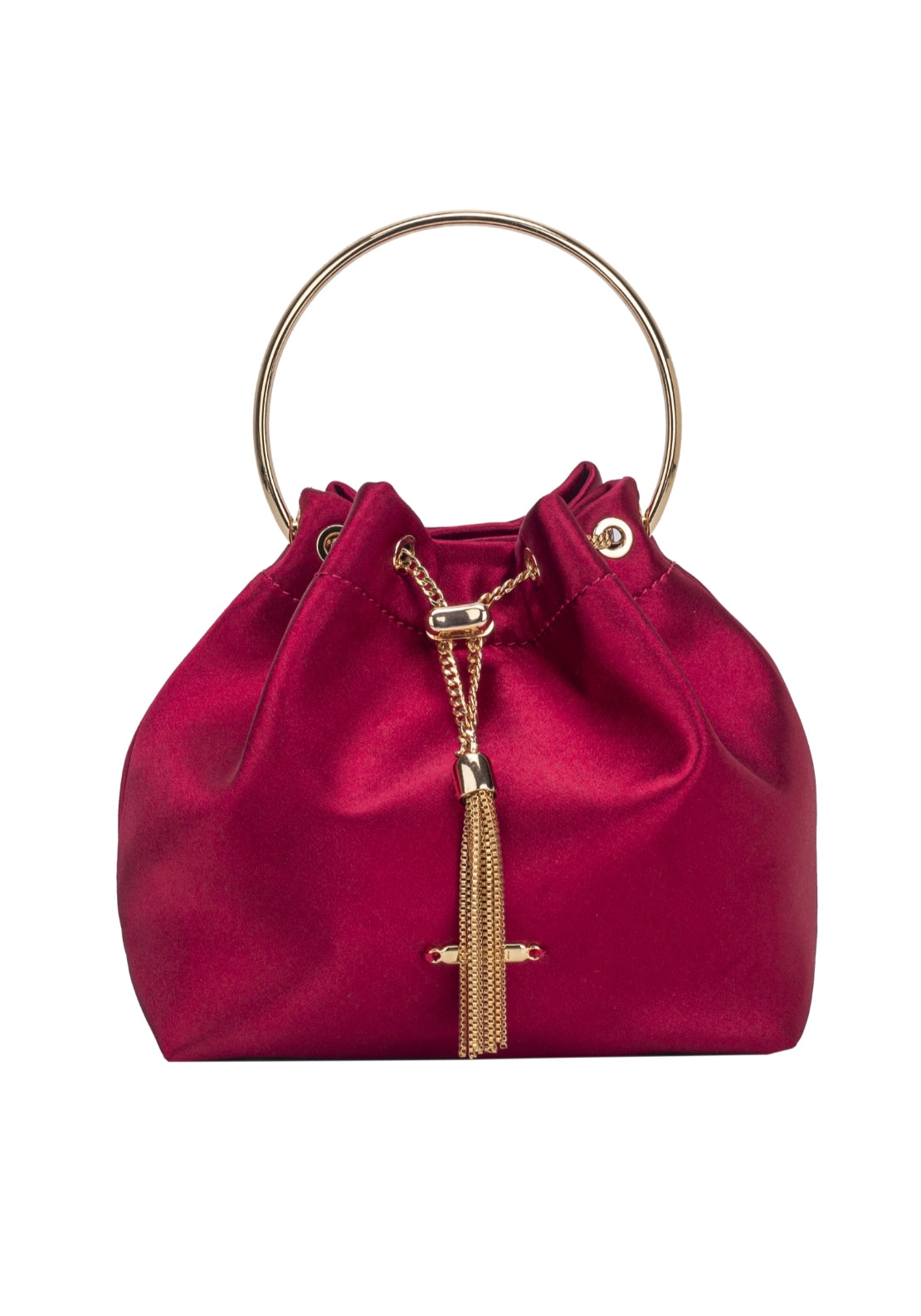 Negroni Ring Handle Pouch Bag - Red