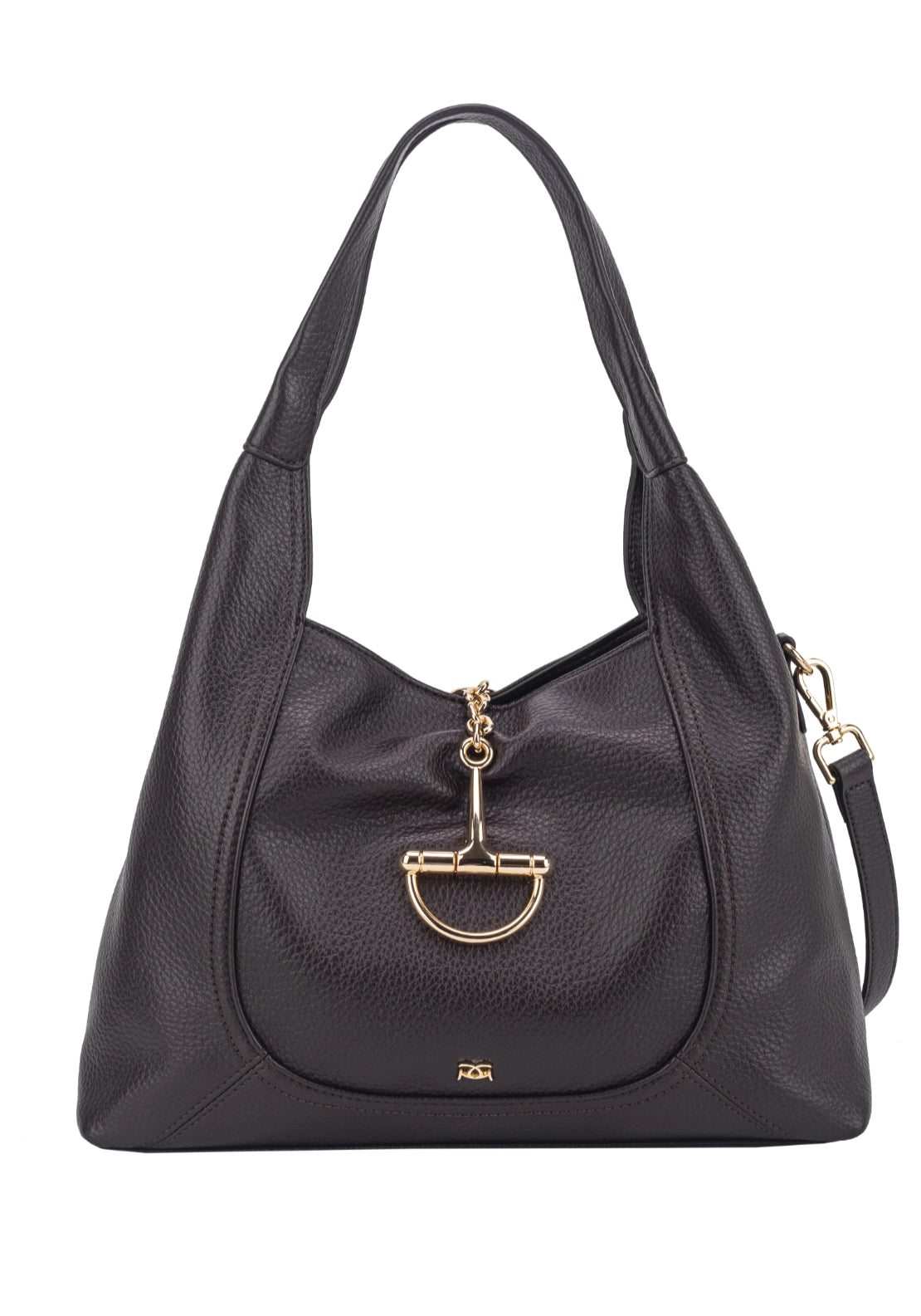 Aura Double Handle Shoulder Bag - Brown