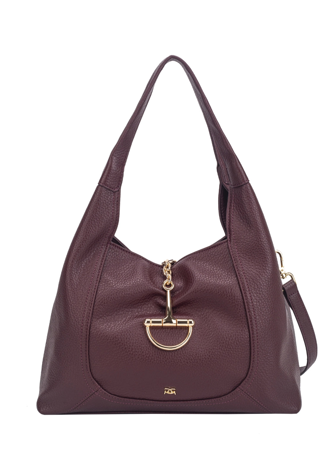 Aura Double Handle Shoulder Bag - Burgundy