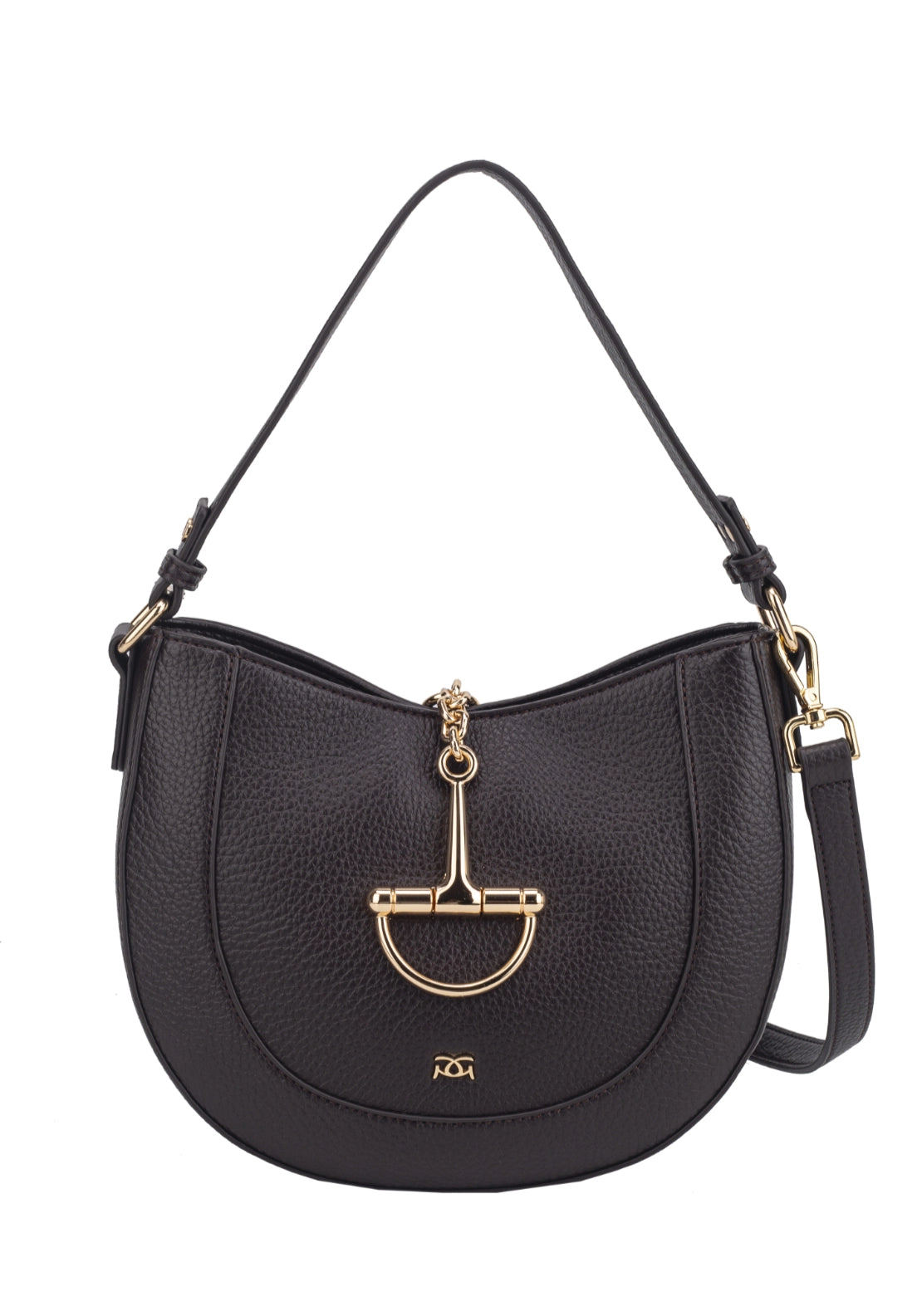 Aura Curved Hobo Bag - Brown