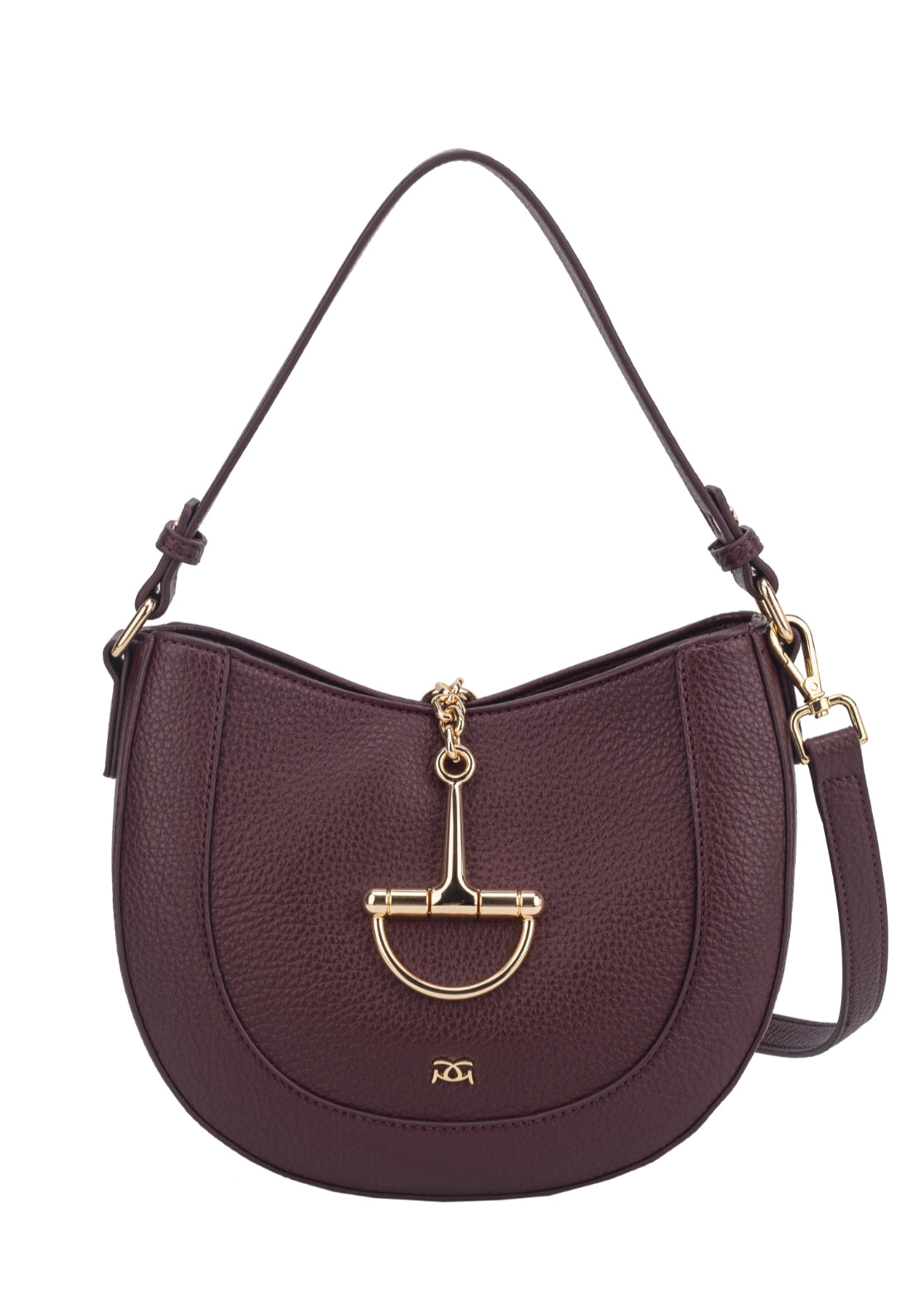 Aura Curved Hobo Bag - Burgundy