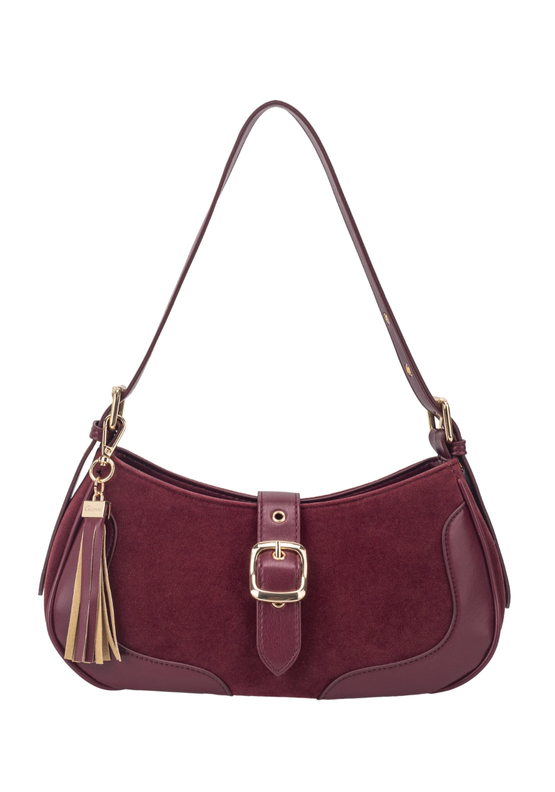 Amber Curved Shoulder Bag - Cherry