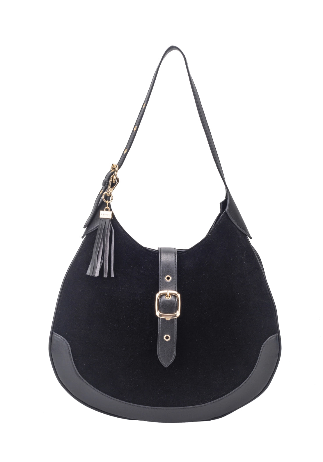 Amber Curved Hobo Bag - Black