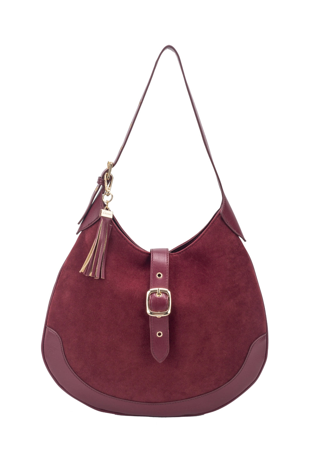 Amber Curved Hobo Bag - Cherry