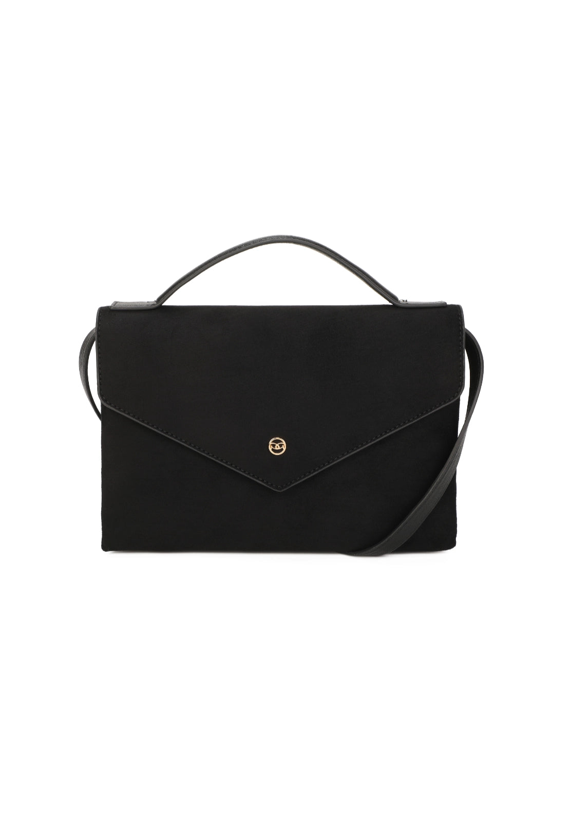 Vetiver Flapover Crossbody Envelope Bag - Black
