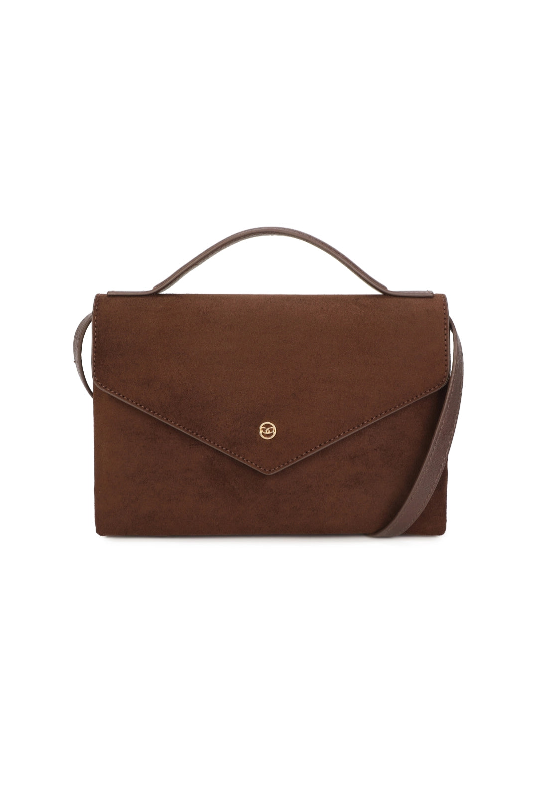 Vetiver Flapover Crossbody Envelope Bag - Brown