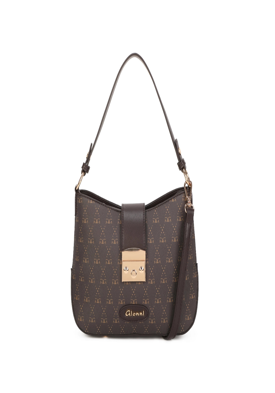 Elixir Curved Shoulder Bag - Brown