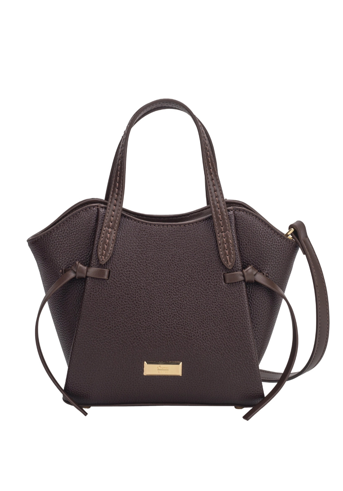 Peony East West Winged Crossbody Bag - Brown