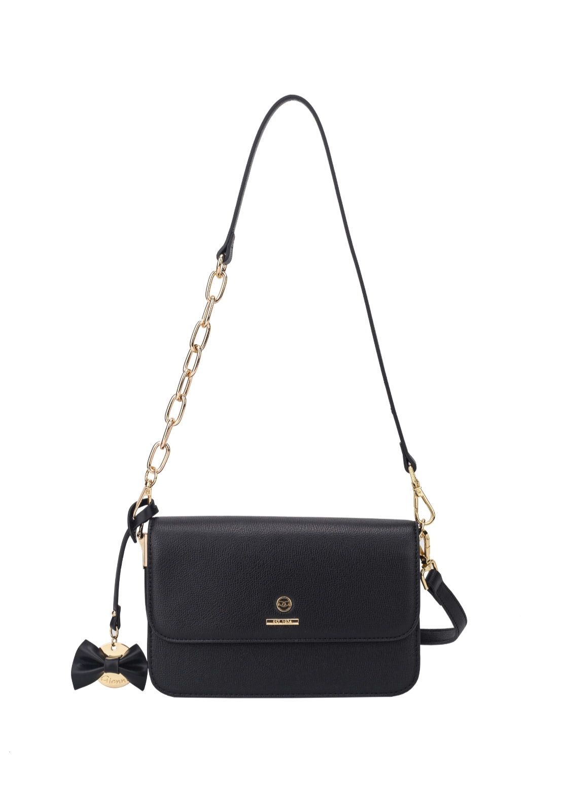 Essence Flapover East-West Crossbody Bag - Black